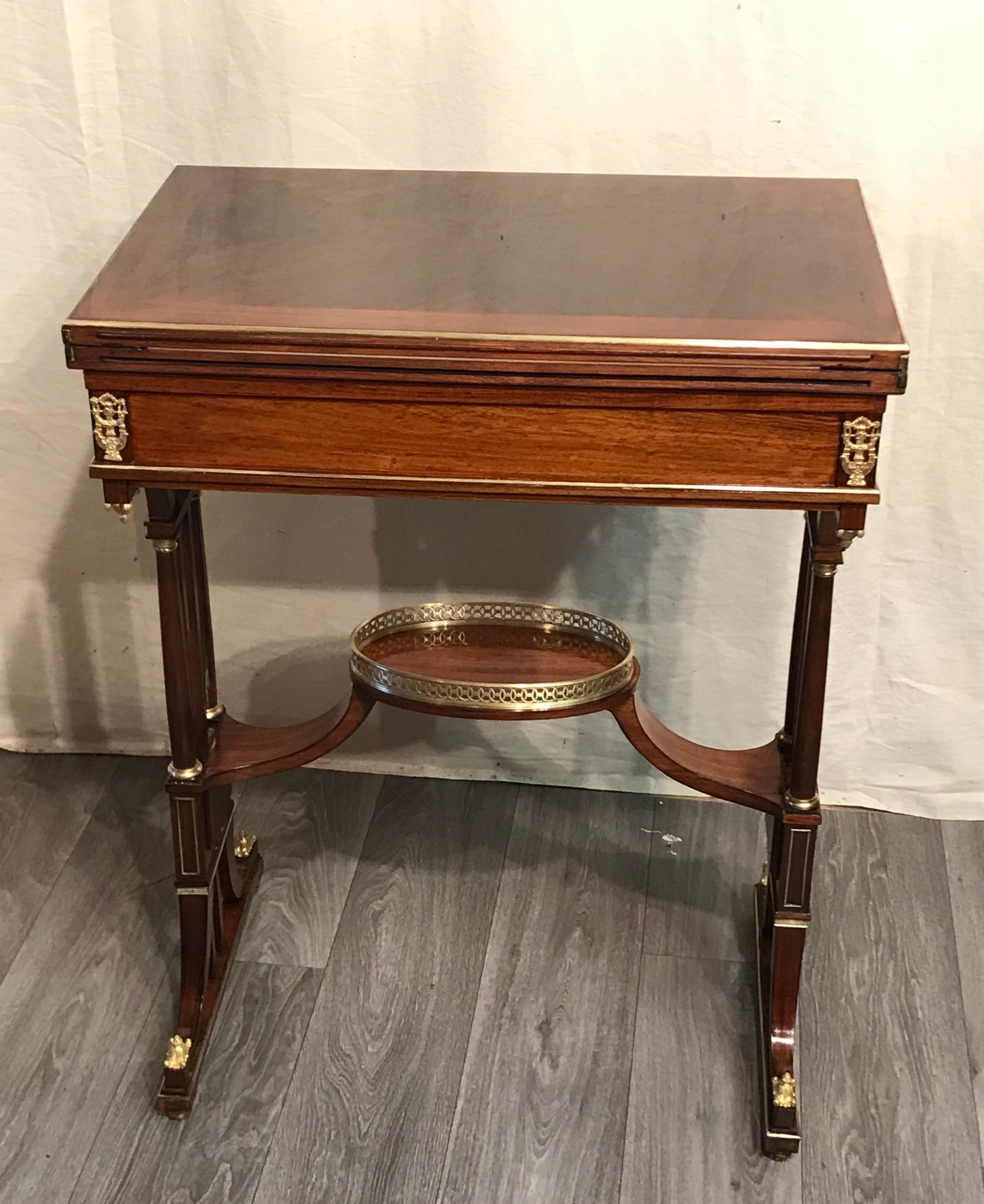 Mahogany Empire Style Card or Tea Table, Vienna 1880-1900 For Sale
