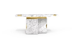 Empire Carrara Console - Hand-Crafted Turned Marble & Brass - Boca do Lobo
