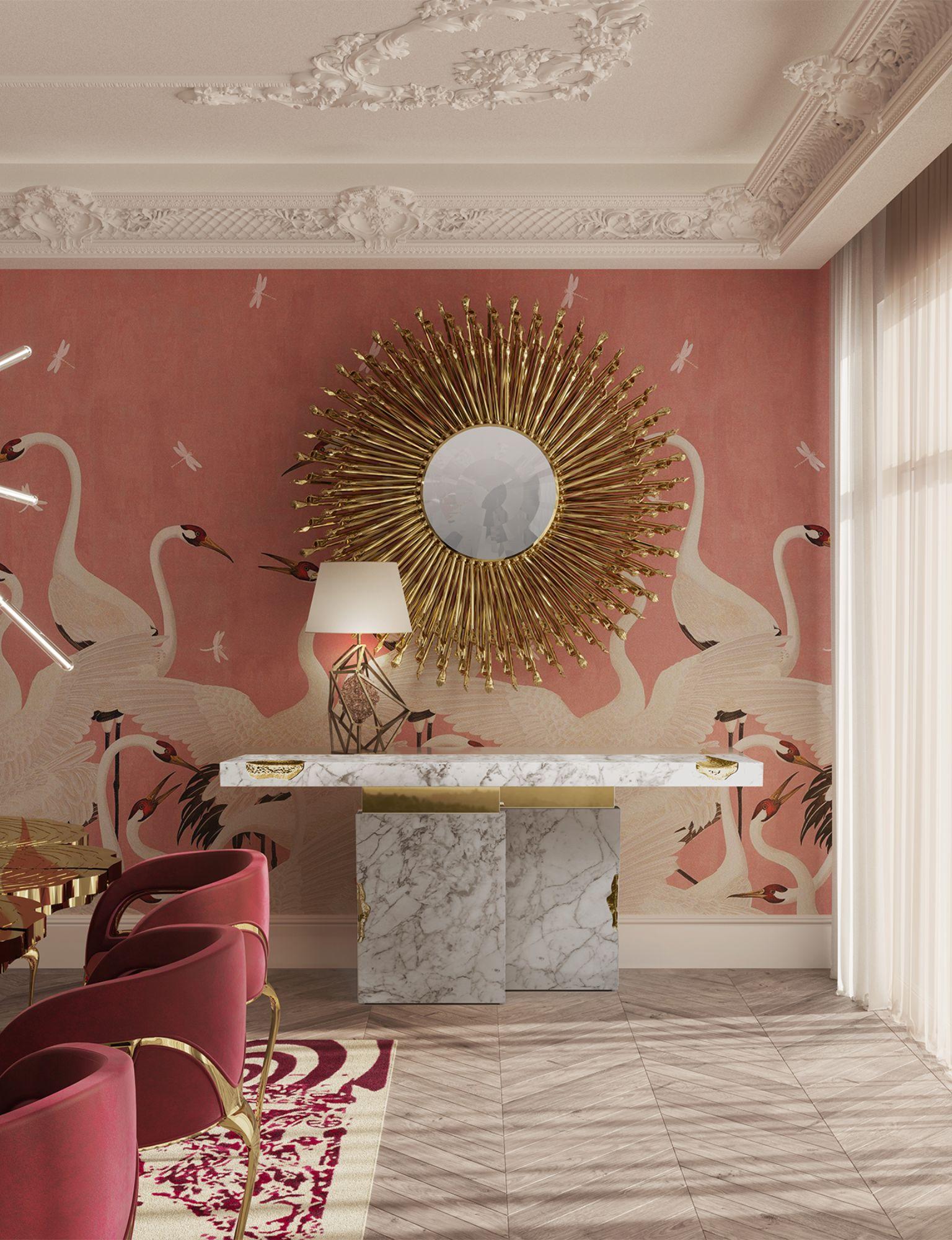 XXIe siècle et contemporain Console Empire Carrara faite à la main en marbre tourné et laiton - Boca do Lobo en vente