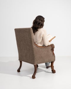 Élégant fauteuil Empire, en bois sculpté, rembourré, France, vers 1820