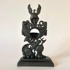 Empire Cast Iron Pocket Watch Stand with Martial Decoration, circa 1820