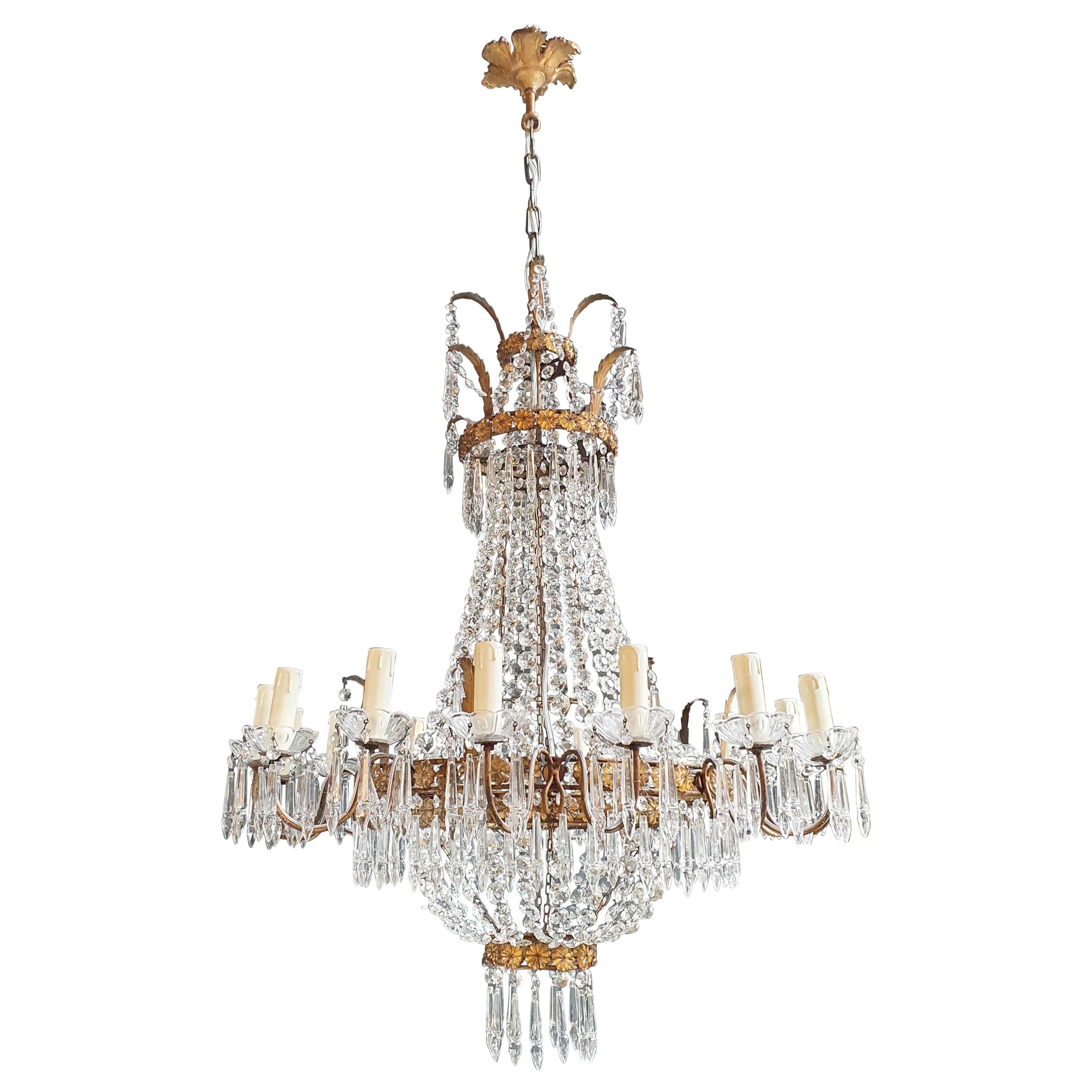 Empire Chandelier Crystal Sac a Pearl Lamp Lustre Art Deco