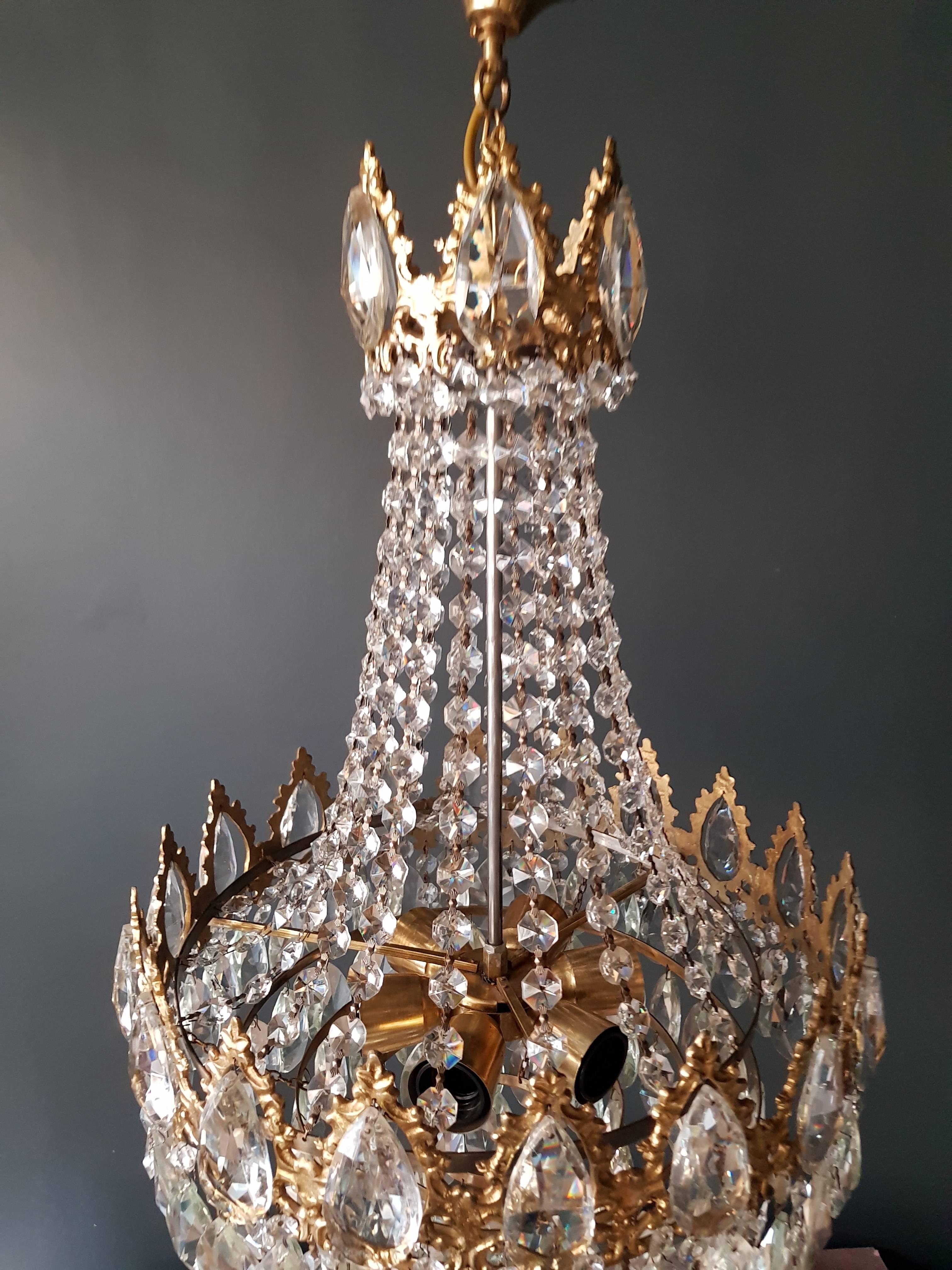 European Empire Chandelier Crystal Sac a Pearl Lamp Lustre Art Nouveau