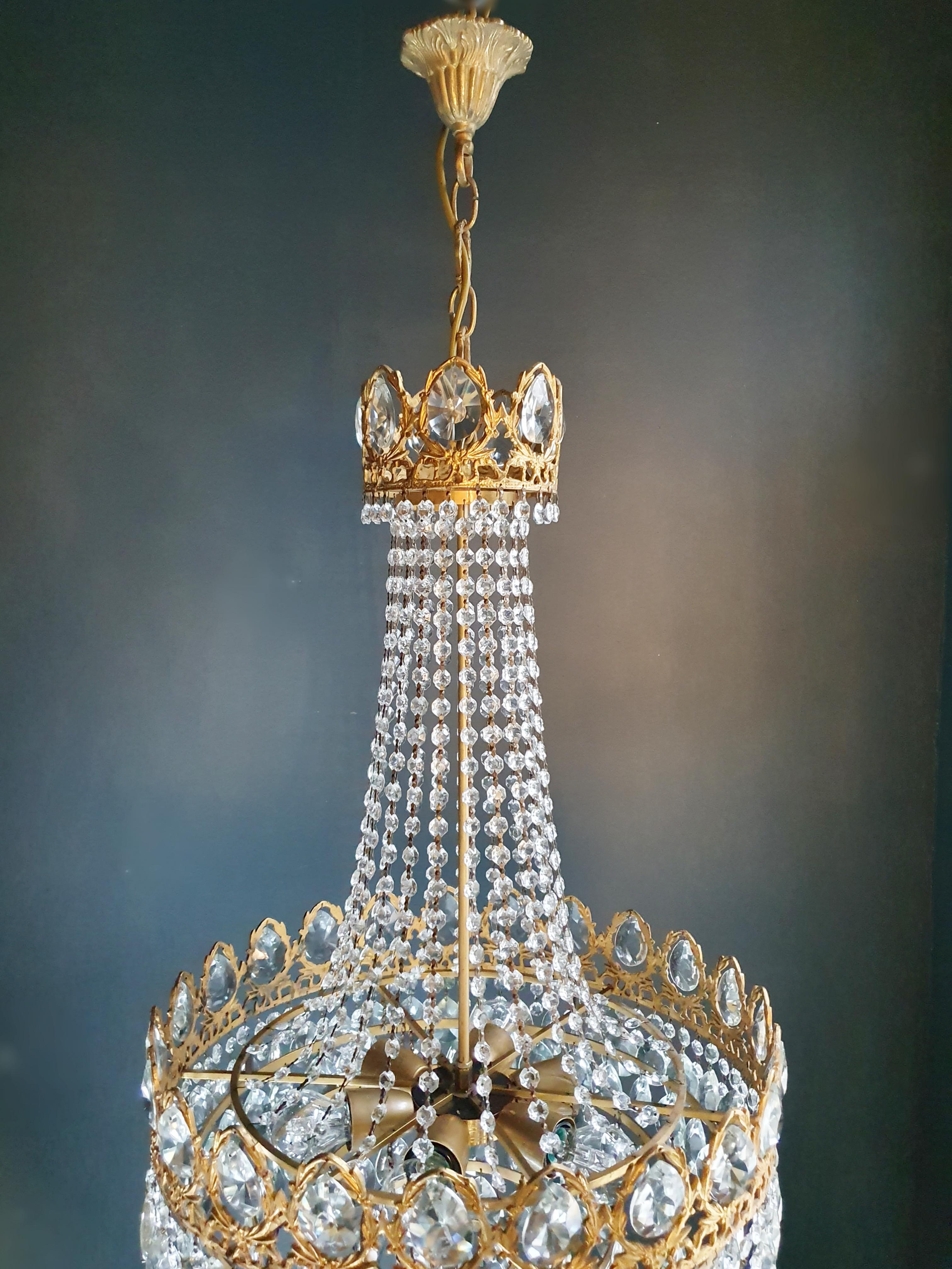 Empire Chandelier Crystal Sac a Pearl Lamp Lustre Art Nouveau 1