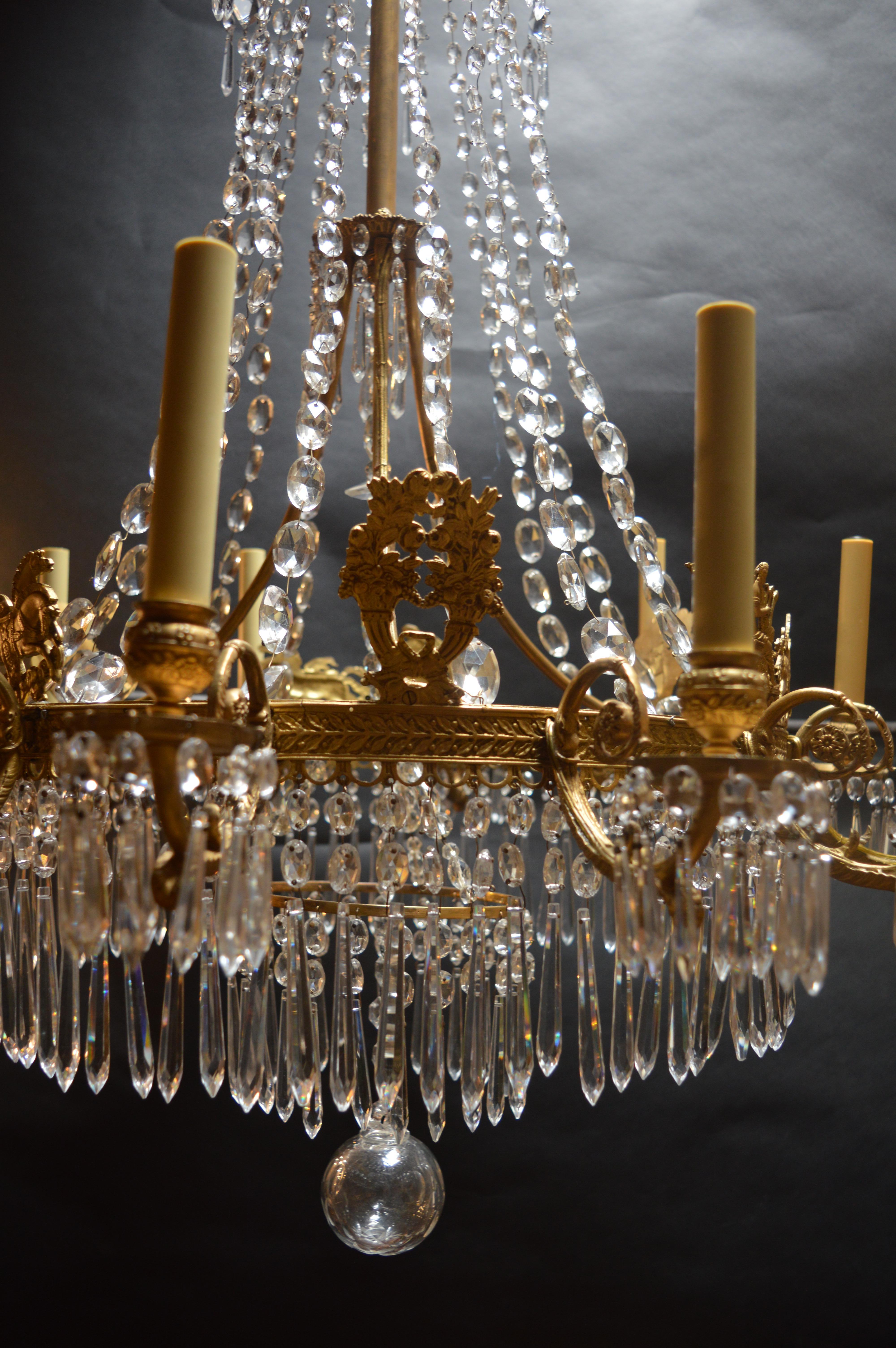 French, 19th Century Empire Chandelier