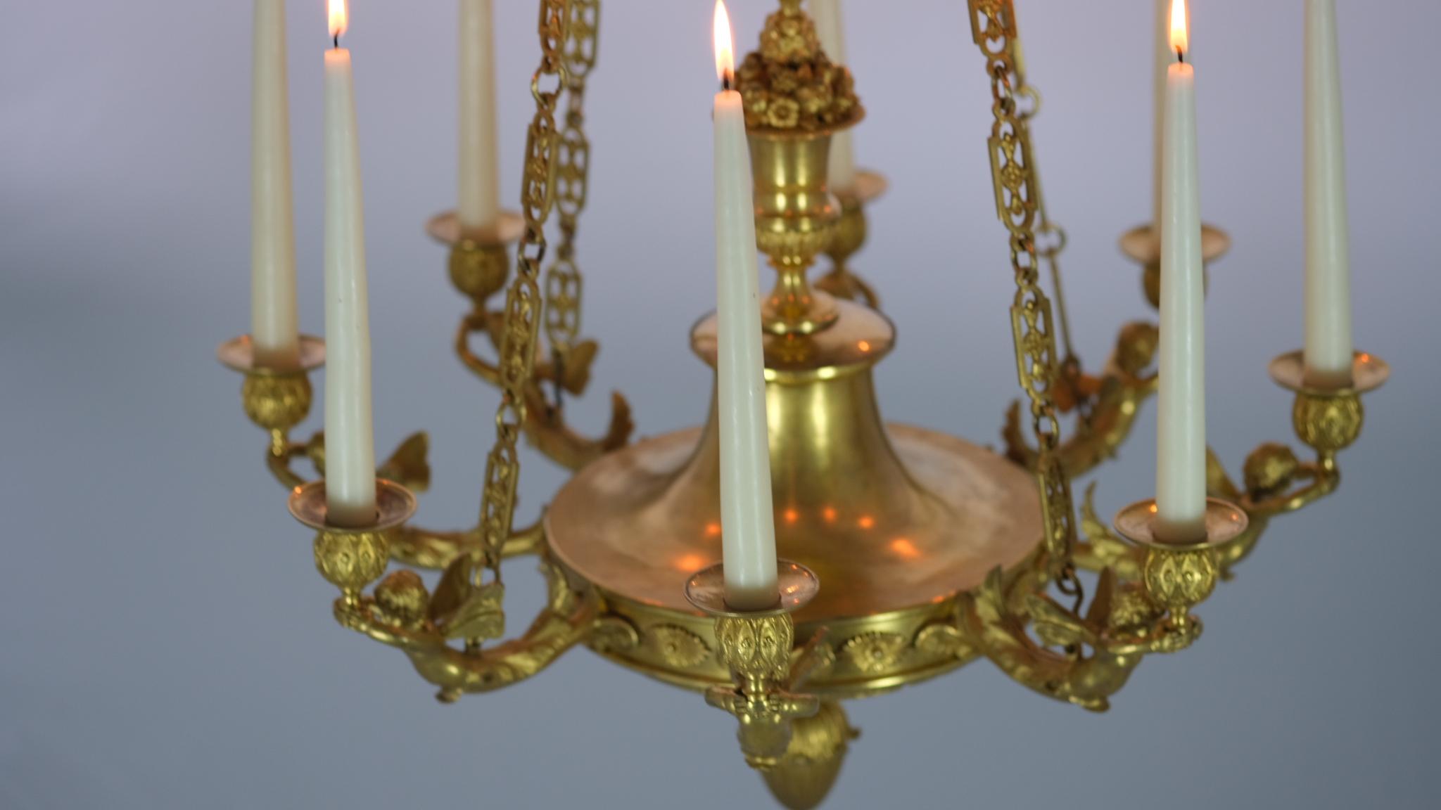 French Empire Chandelier Made Around 1810 For Sale