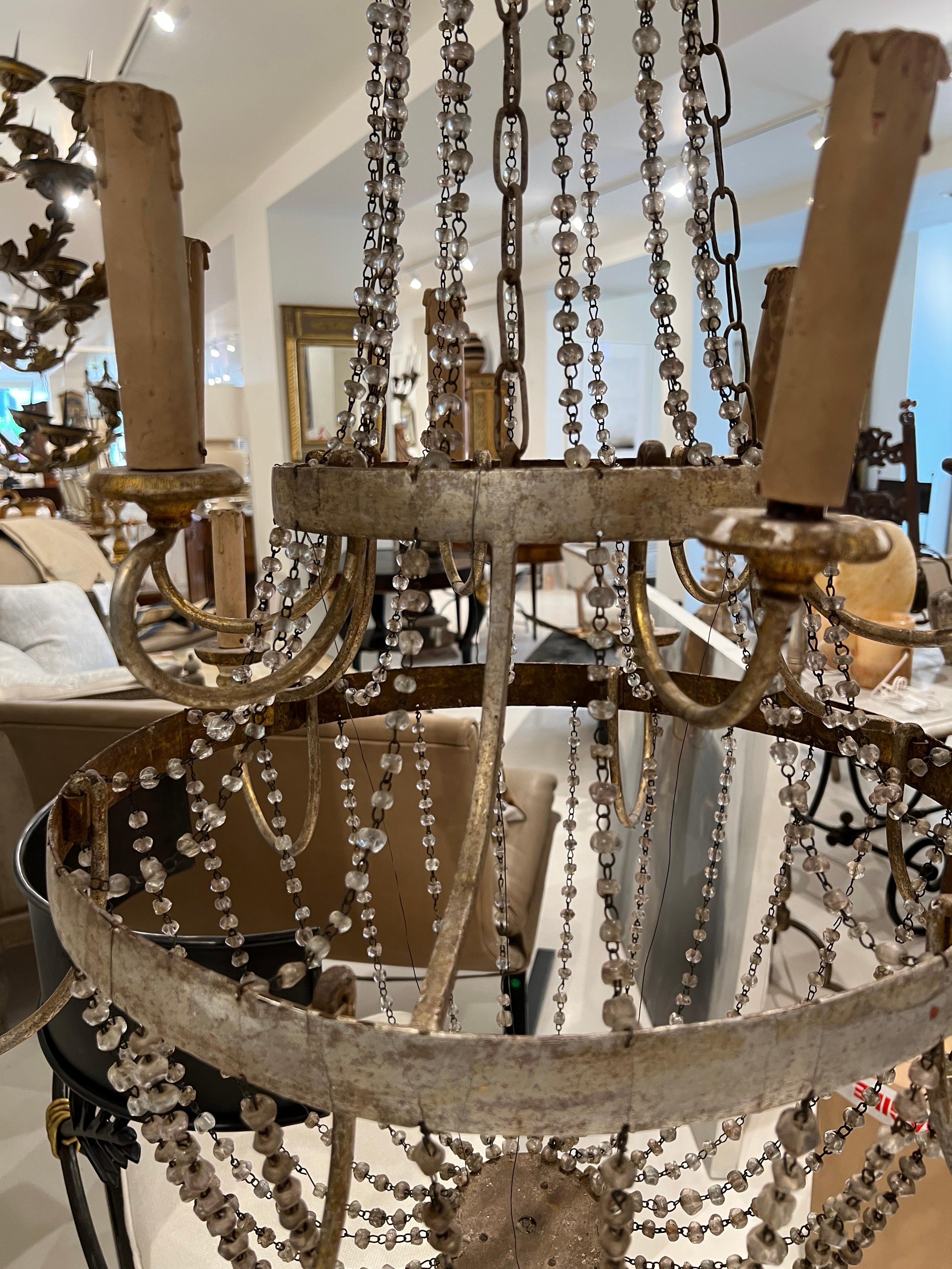 Empire Chandelier with Ancient Drops (Impero Tuscany) In Fair Condition In New Orleans, LA