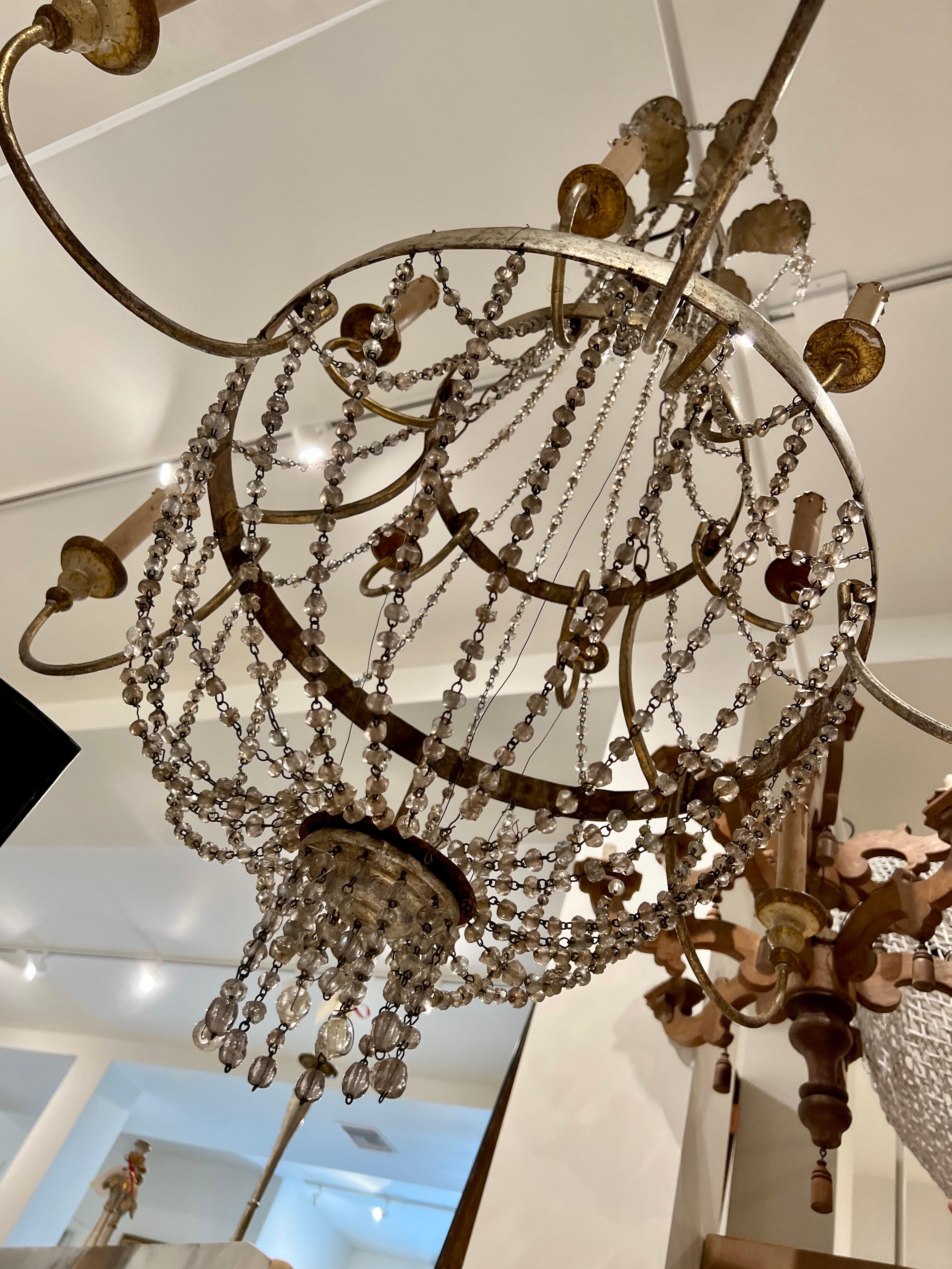 Metal Empire Chandelier with Ancient Drops (Impero Tuscany)