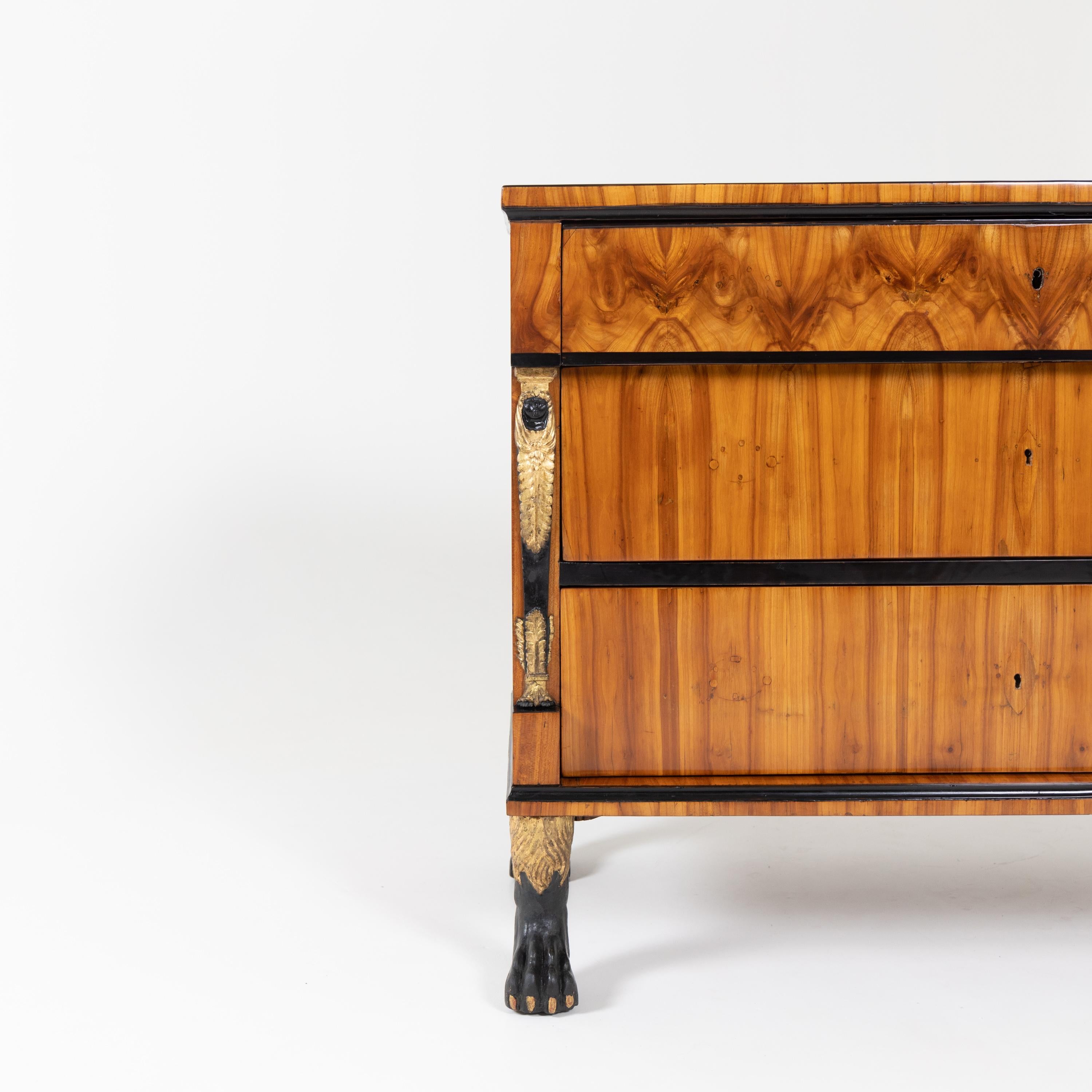 Veneer Empire Chest of Drawers, Germany, Early 19th Century