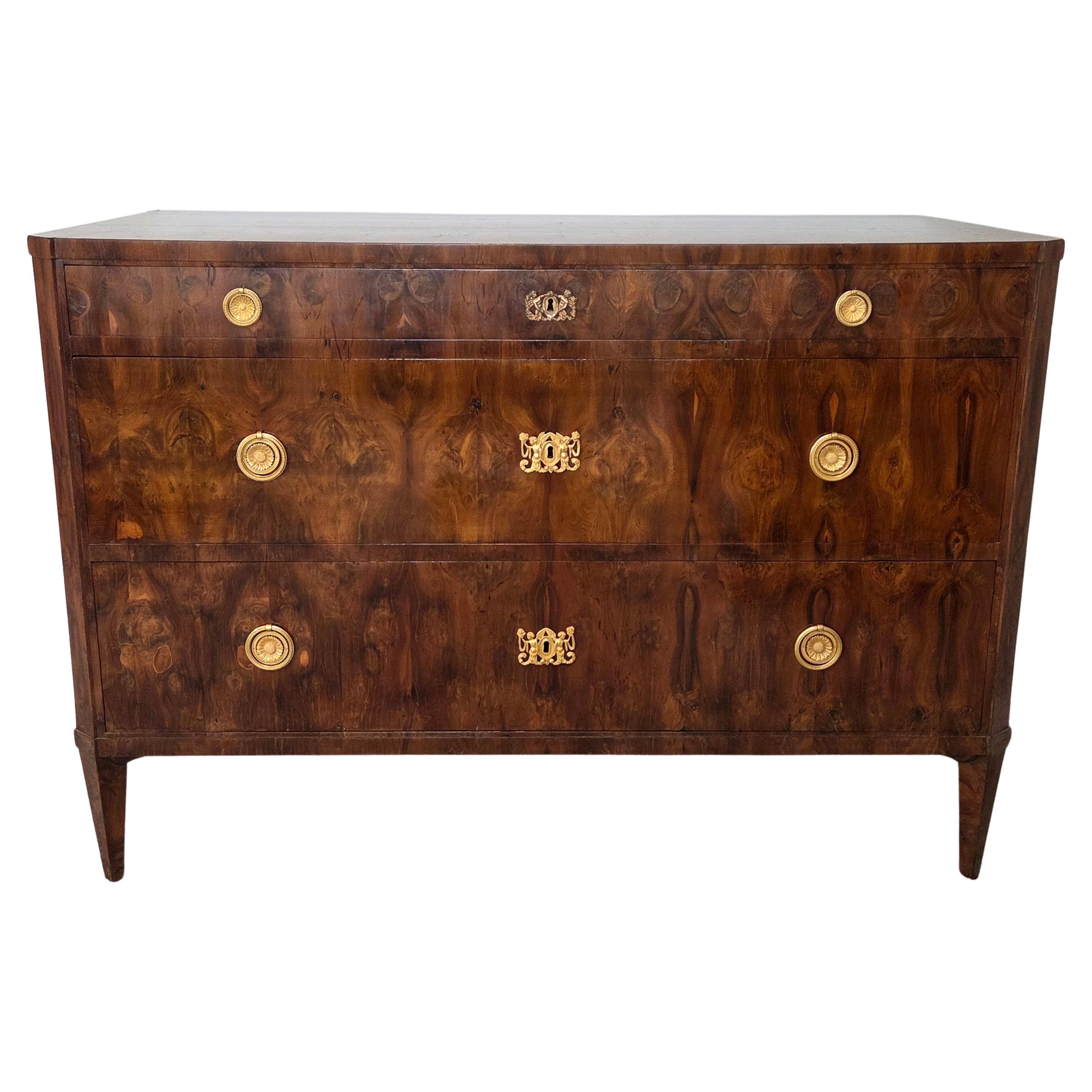 Cómoda Imperio de Madera de Tejo Figurativa con Escudos de Ormolu