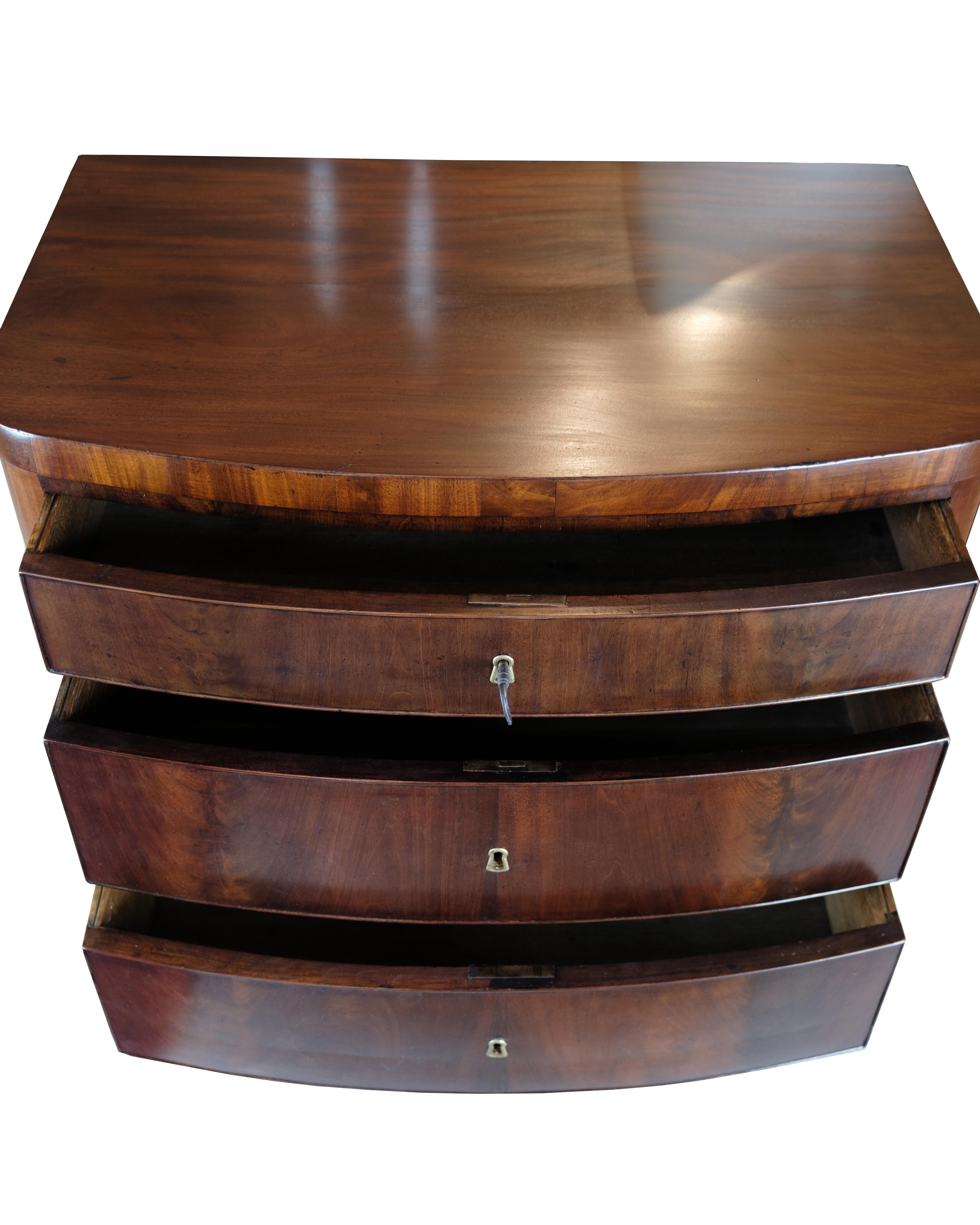 Empire Chest of Drawers in Mahogany Curved Front From 1820's 3