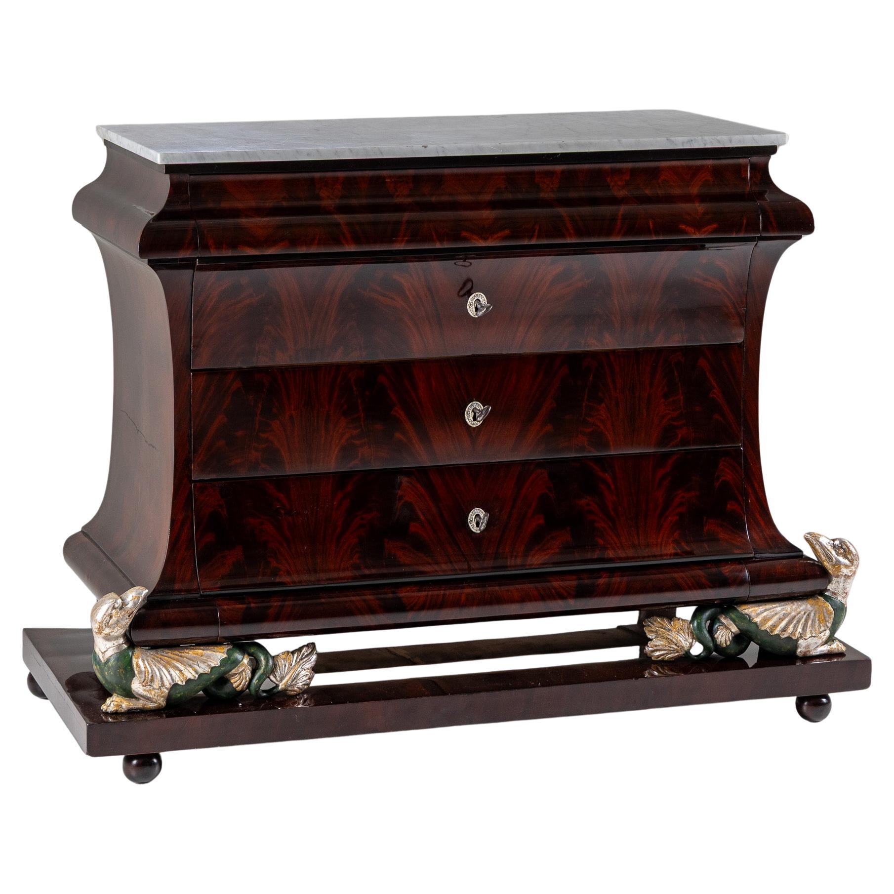 Empire Chest of Drawers in Mahogany, Spain, Early 19th Century For Sale