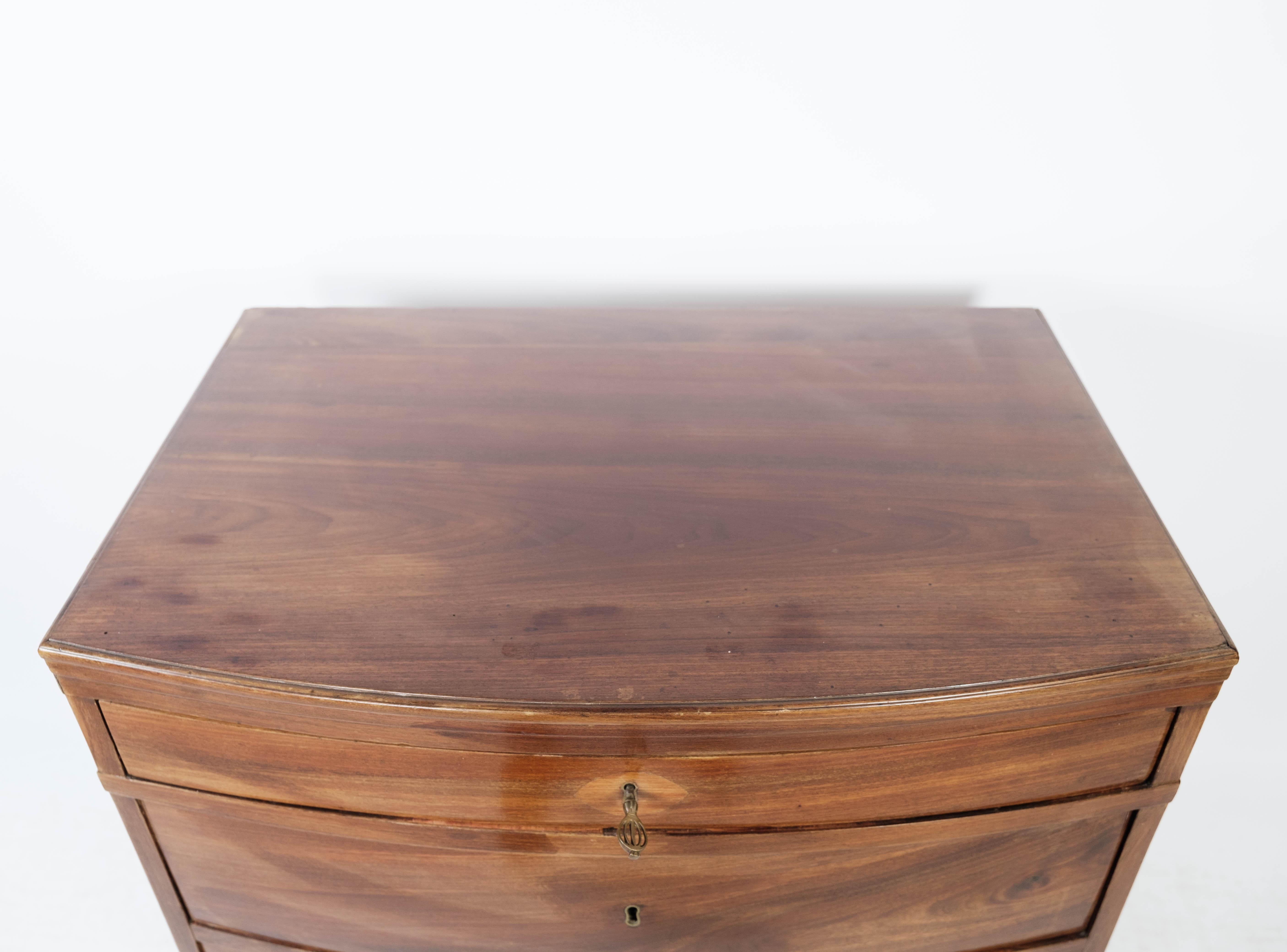 Empire Chest of Drawers of Polished Mahogany, 1820 In Good Condition In Lejre, DK