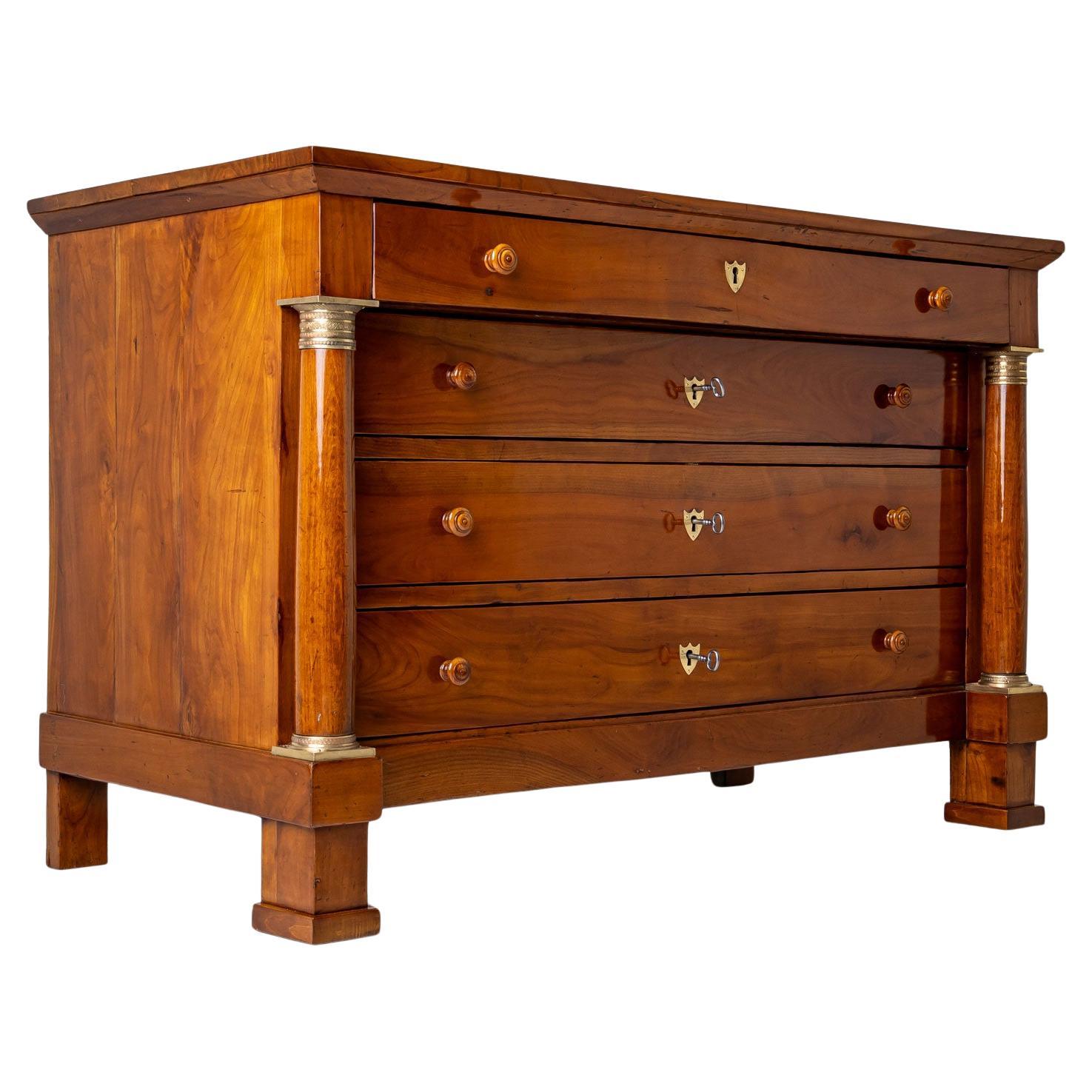 Empire Chest of Drawers with Columns, France, early 19th Century
