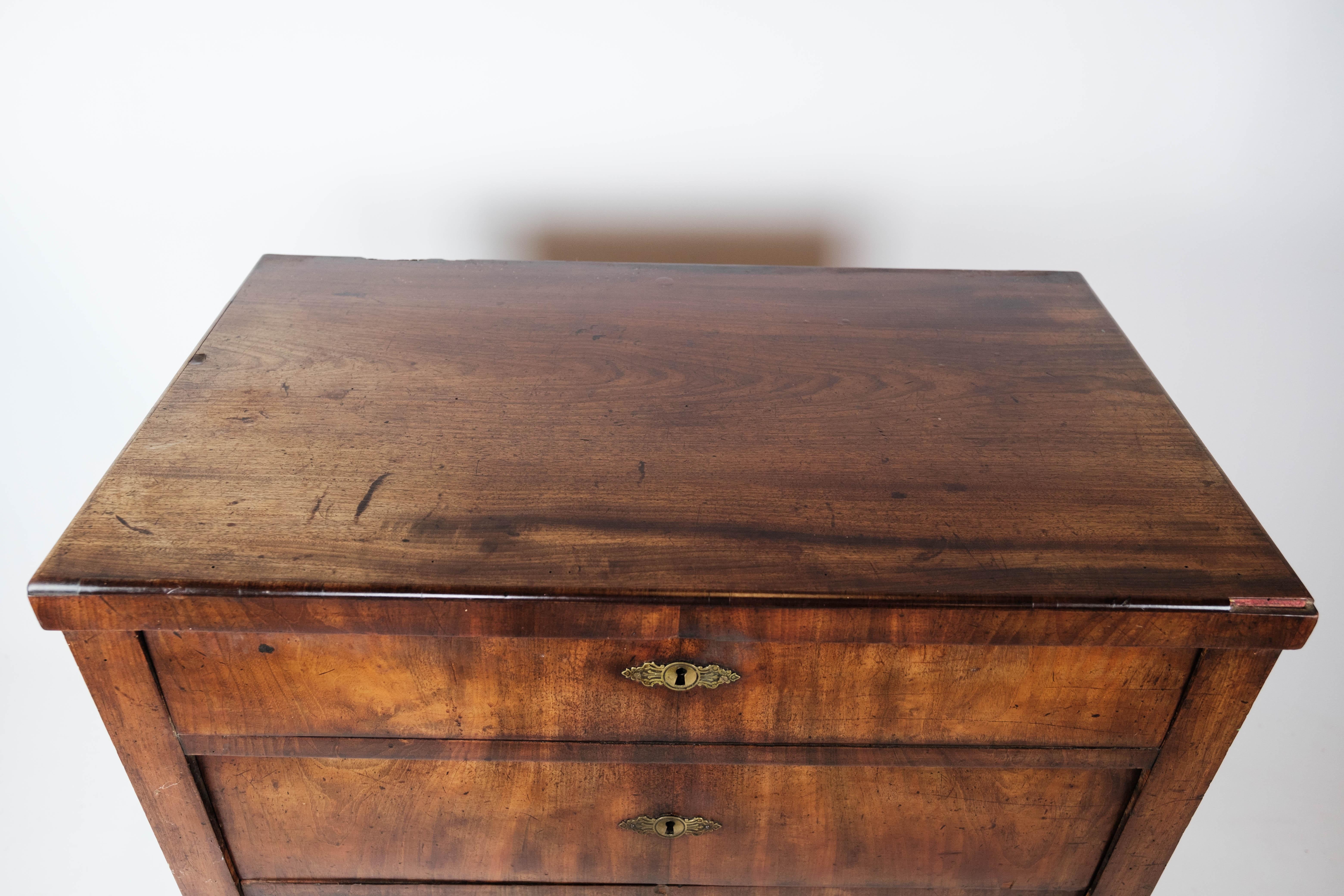 Danish Empire Chest of Drawers With Four Drawers Made In Mahogany From 1840s For Sale