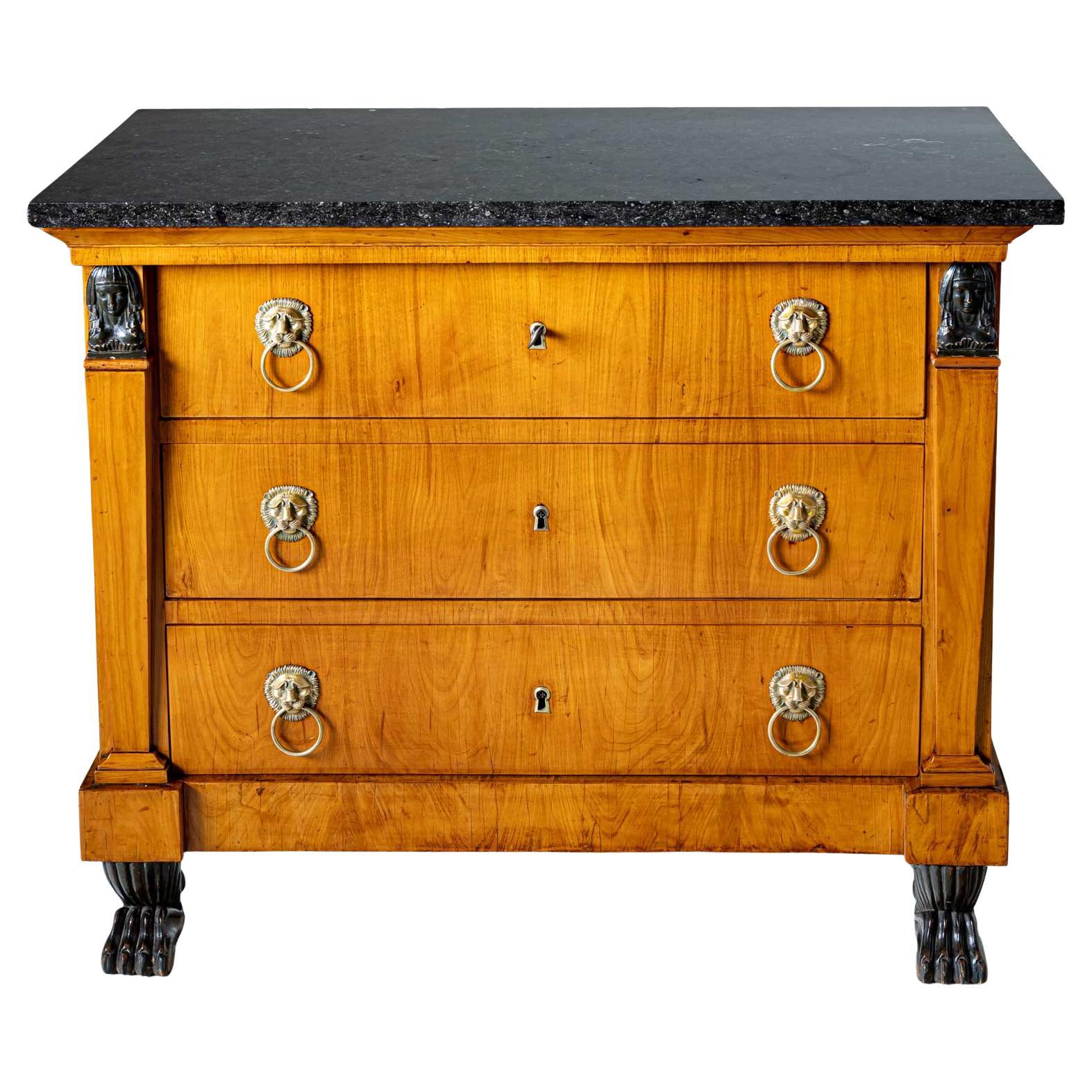 Empire Chest of Drawers with Granite Top, France, early 19th Century