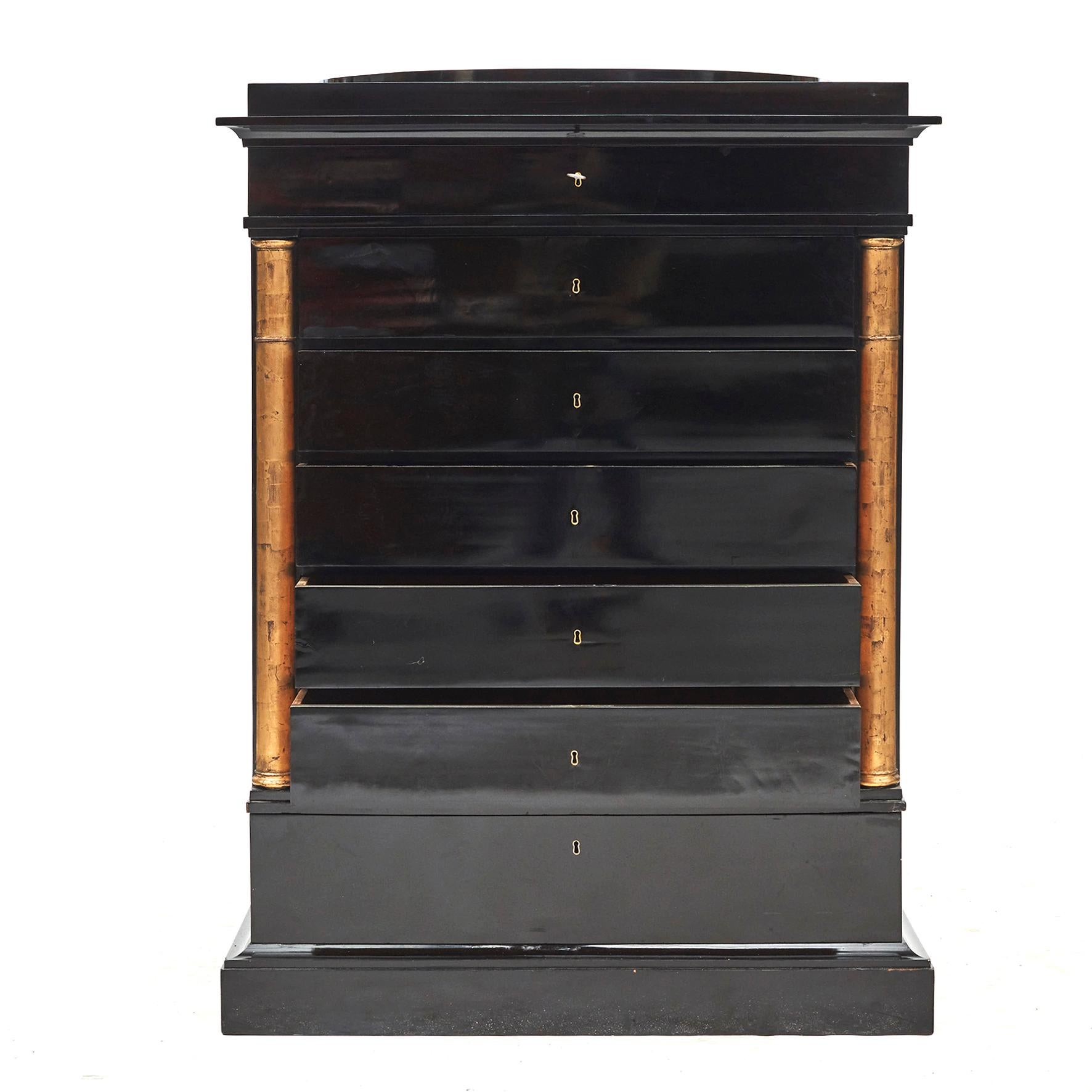 Empire Chiffonier Ebonized, Danish, Approx. 1840 In Good Condition For Sale In Kastrup, DK