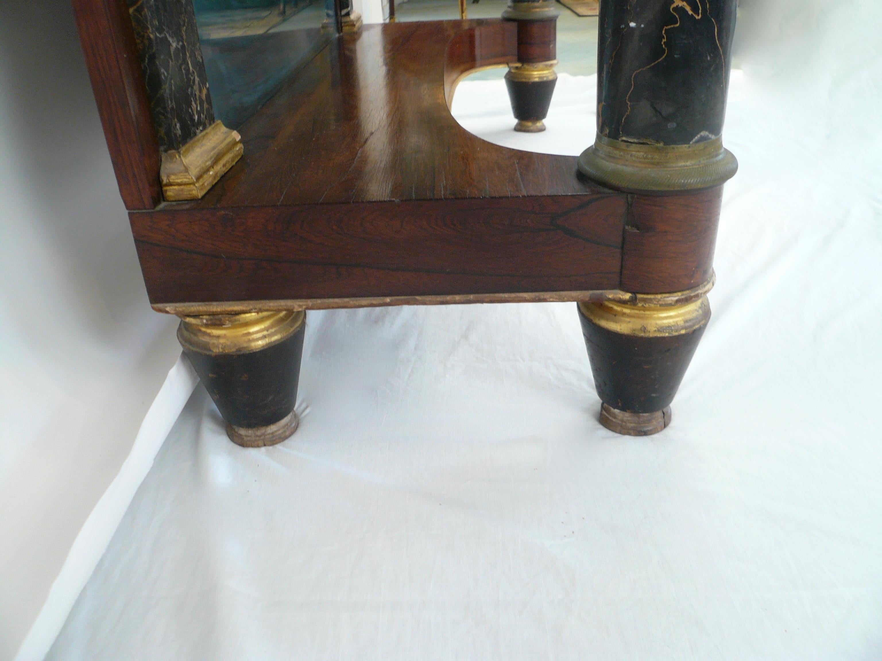 Empire Classical Marble Top Pier Table, New York For Sale 2