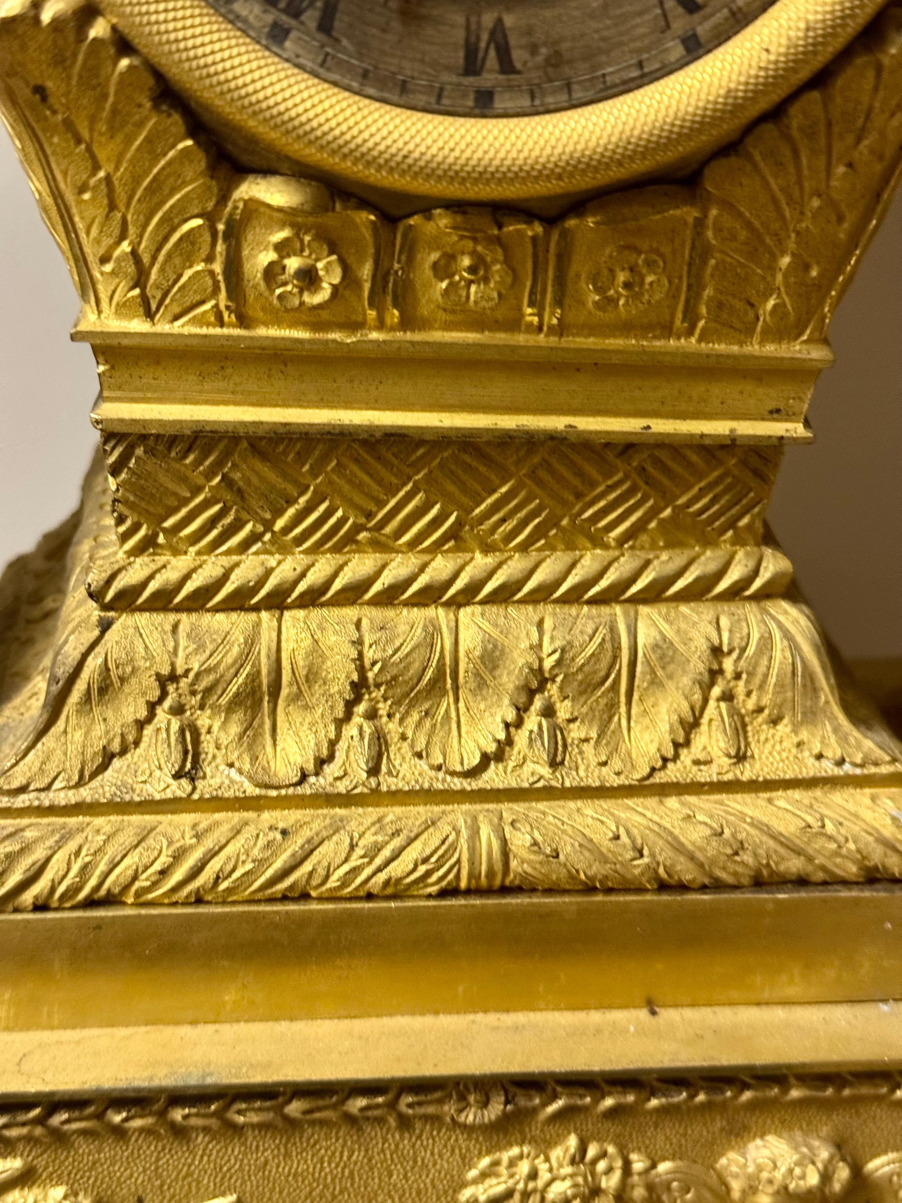 French Empire clock bronze For Sale