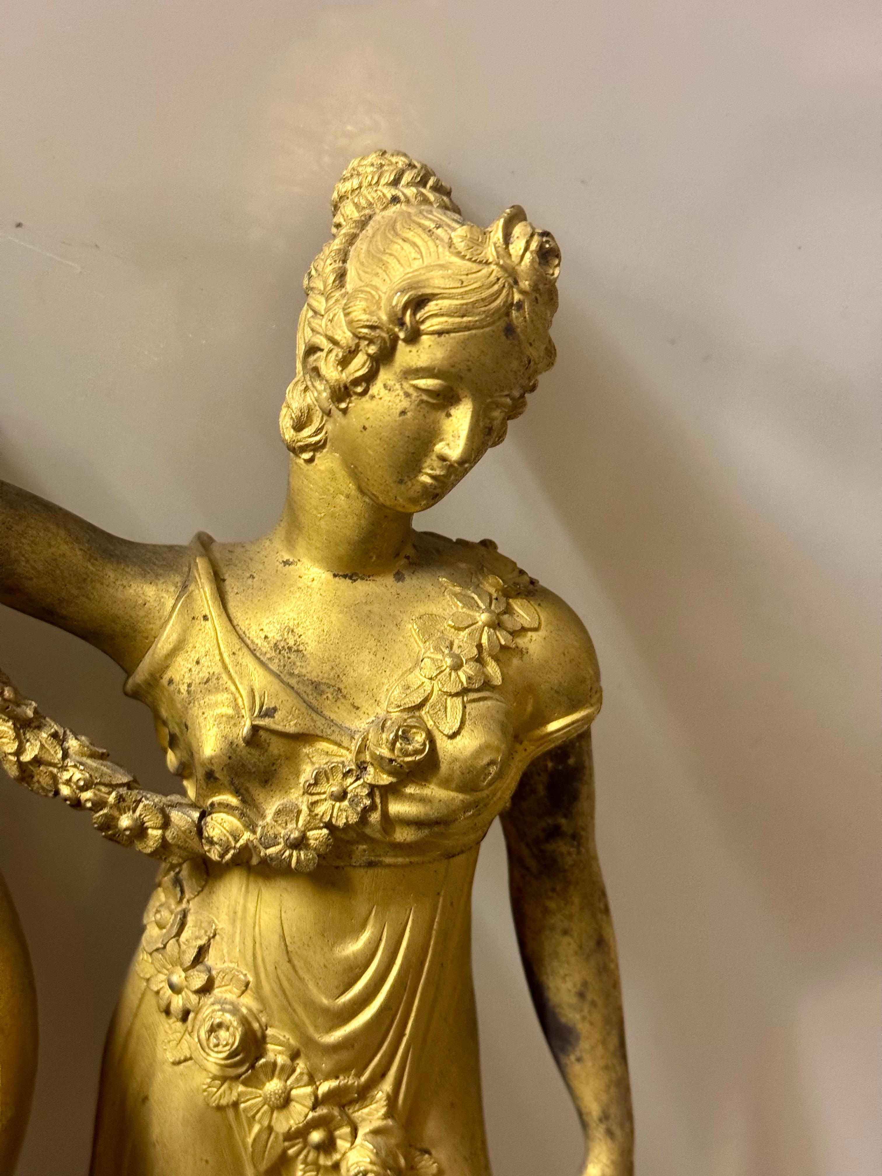 Empire clock bronze In Good Condition For Sale In Los Angeles, CA