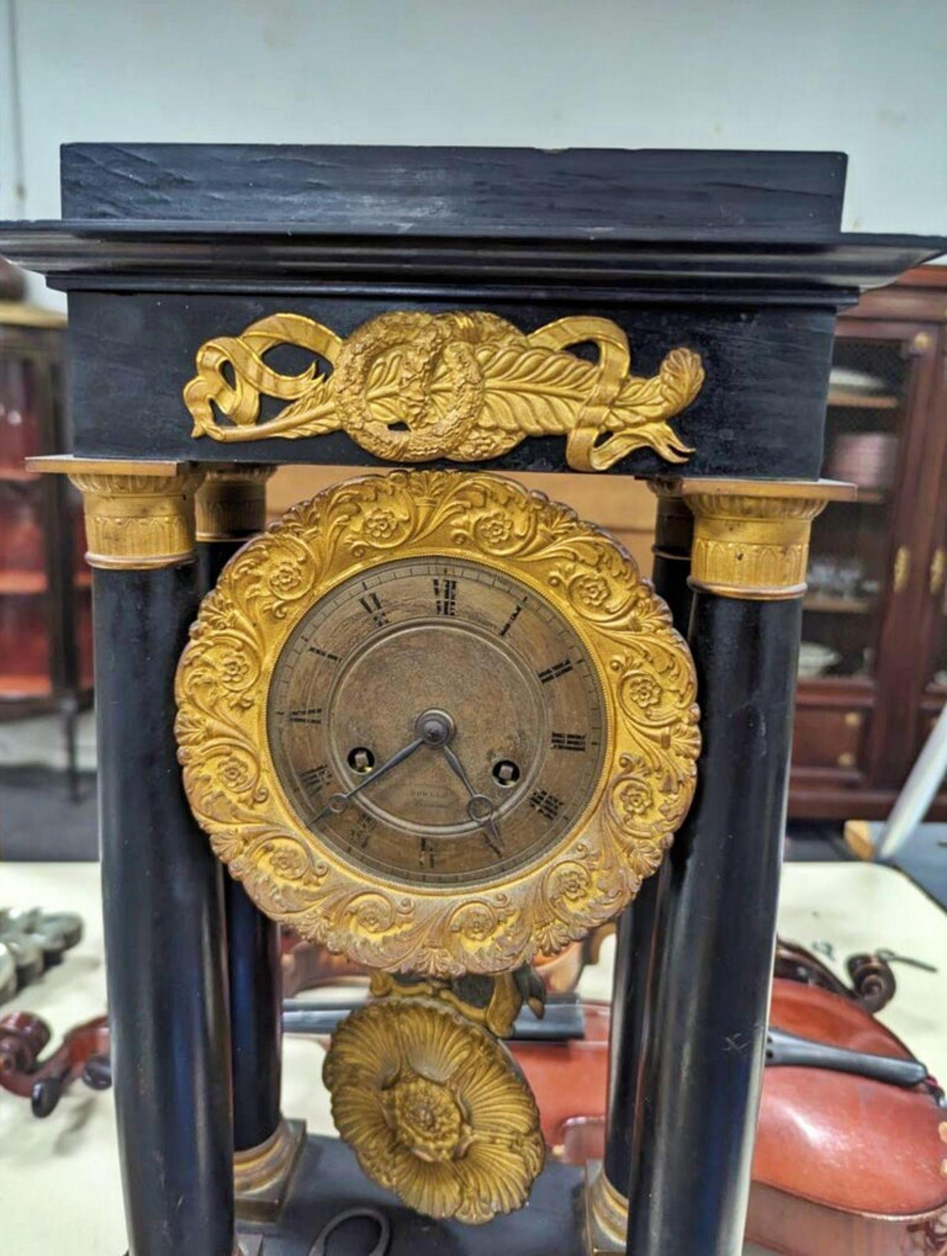 Hand-Crafted Empire Clock Napoleon III 19th Century For Sale