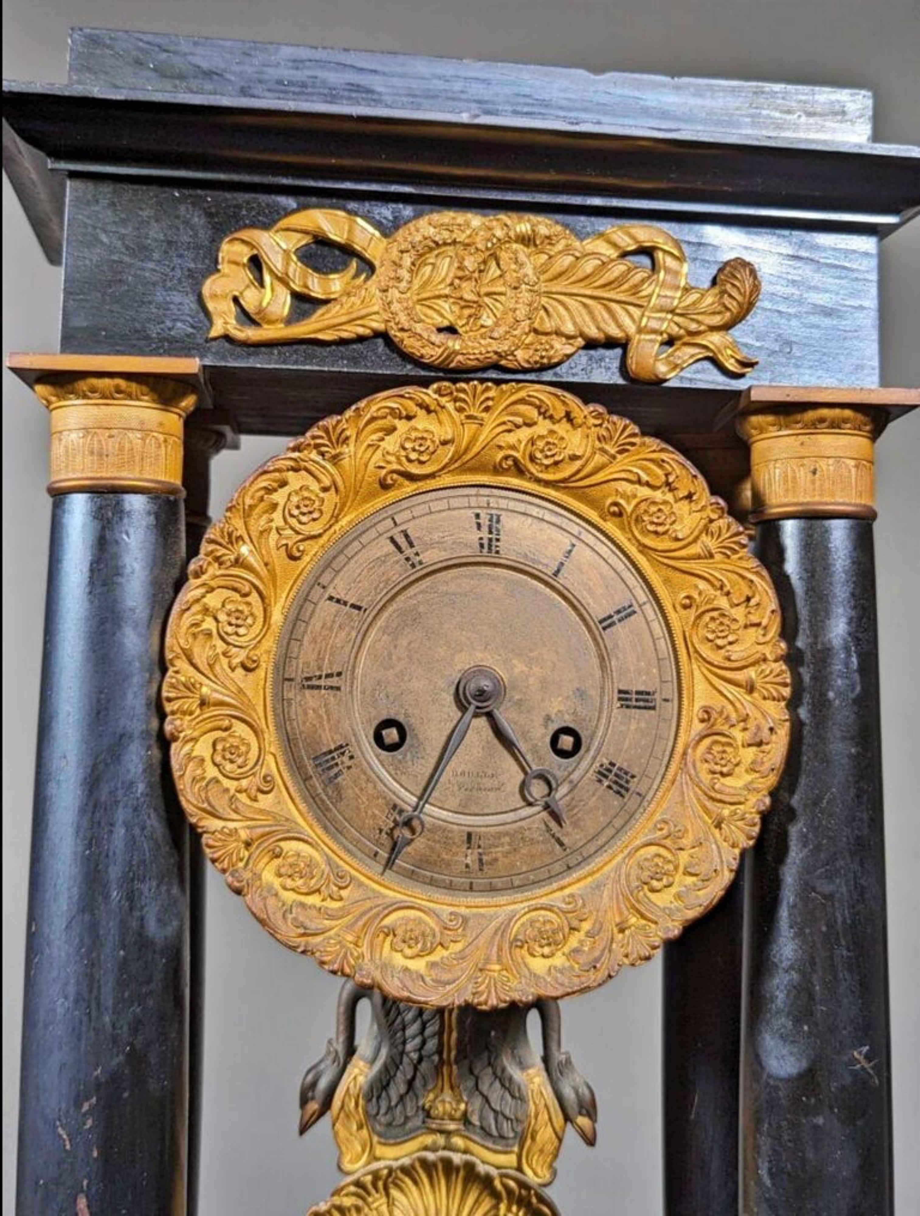 Bronze Empire Clock Napoleon III 19th Century For Sale