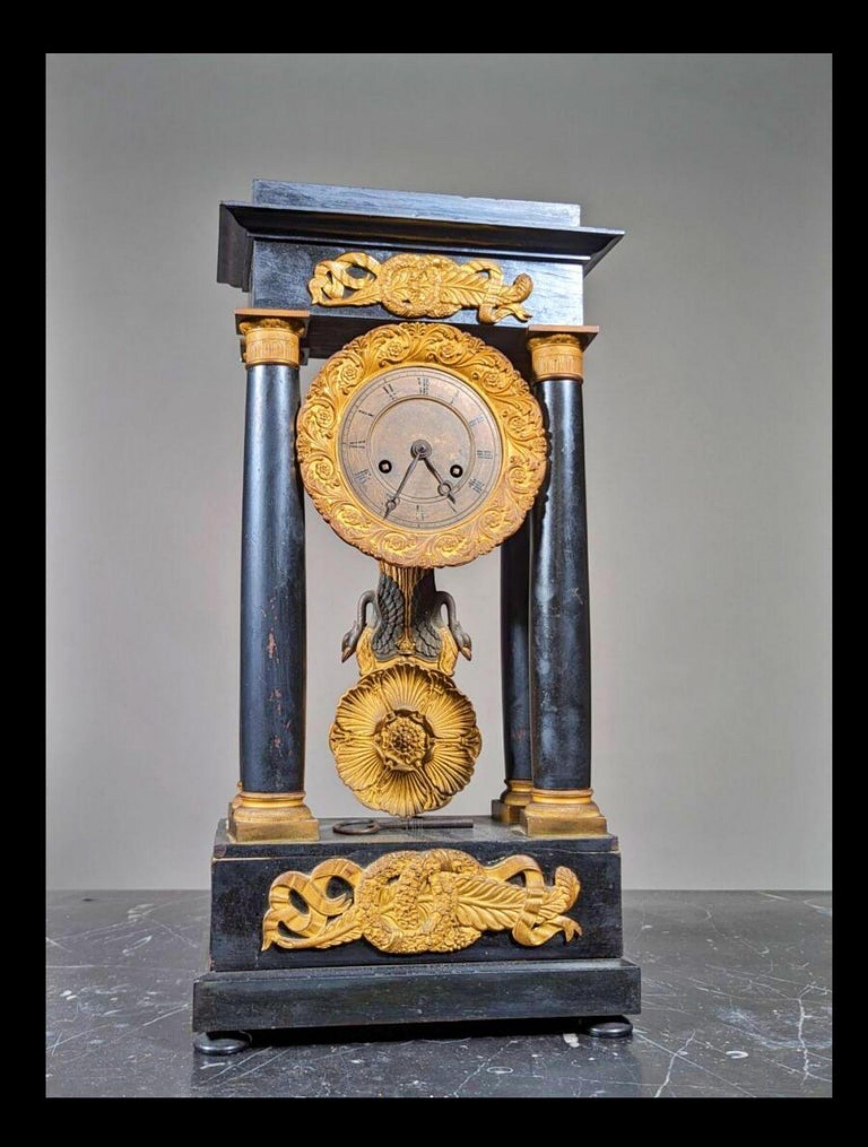 Empire Clock Napoleon III 19th Century For Sale 1