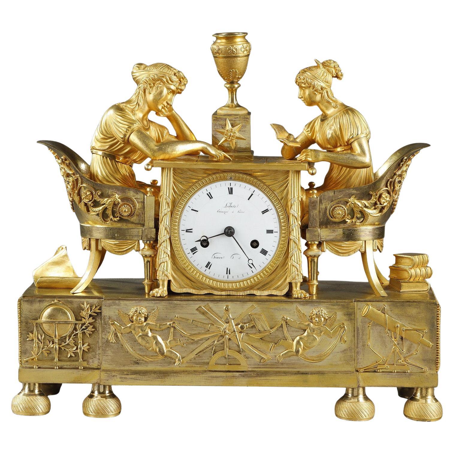 Empire Clock, "The Astronomy Lesson", early 19th century en vente