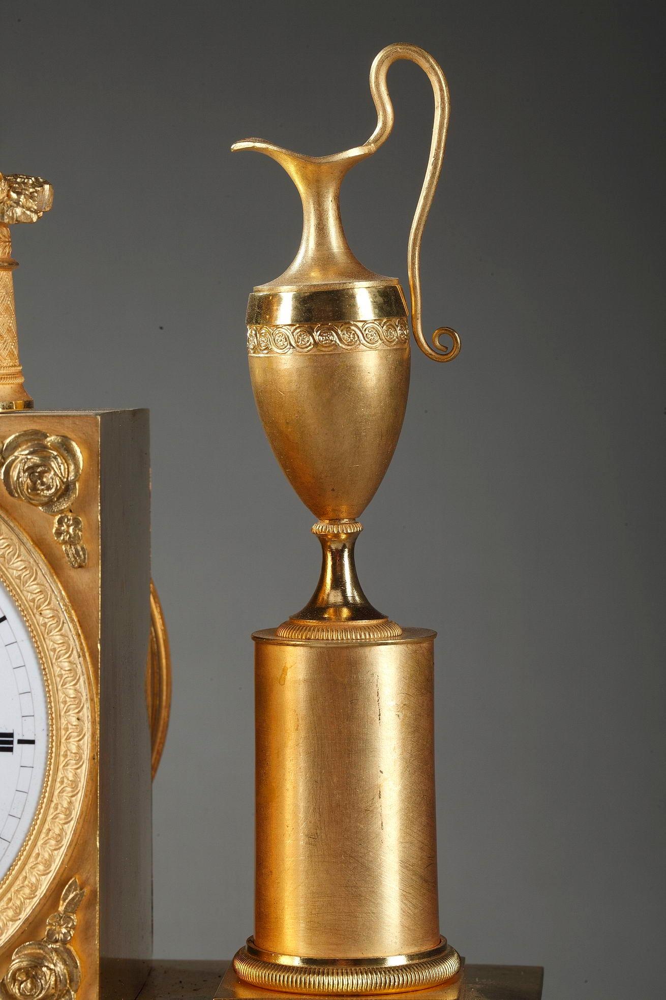 Doré Horloge Empire La Toupie par Rossel à Rouen en vente