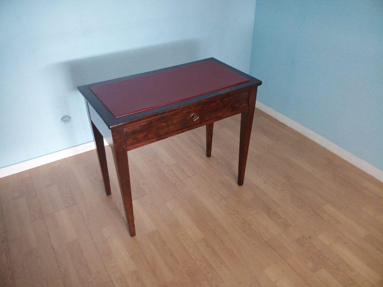Empire Coffee Table 19th Century Desk Small Red Leather Tapered Foot For Sale 8