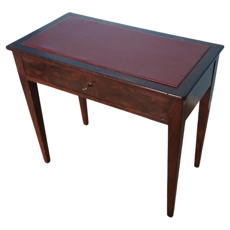 Empire Coffee Table 19th Century Desk Small Red Leather Tapered Foot