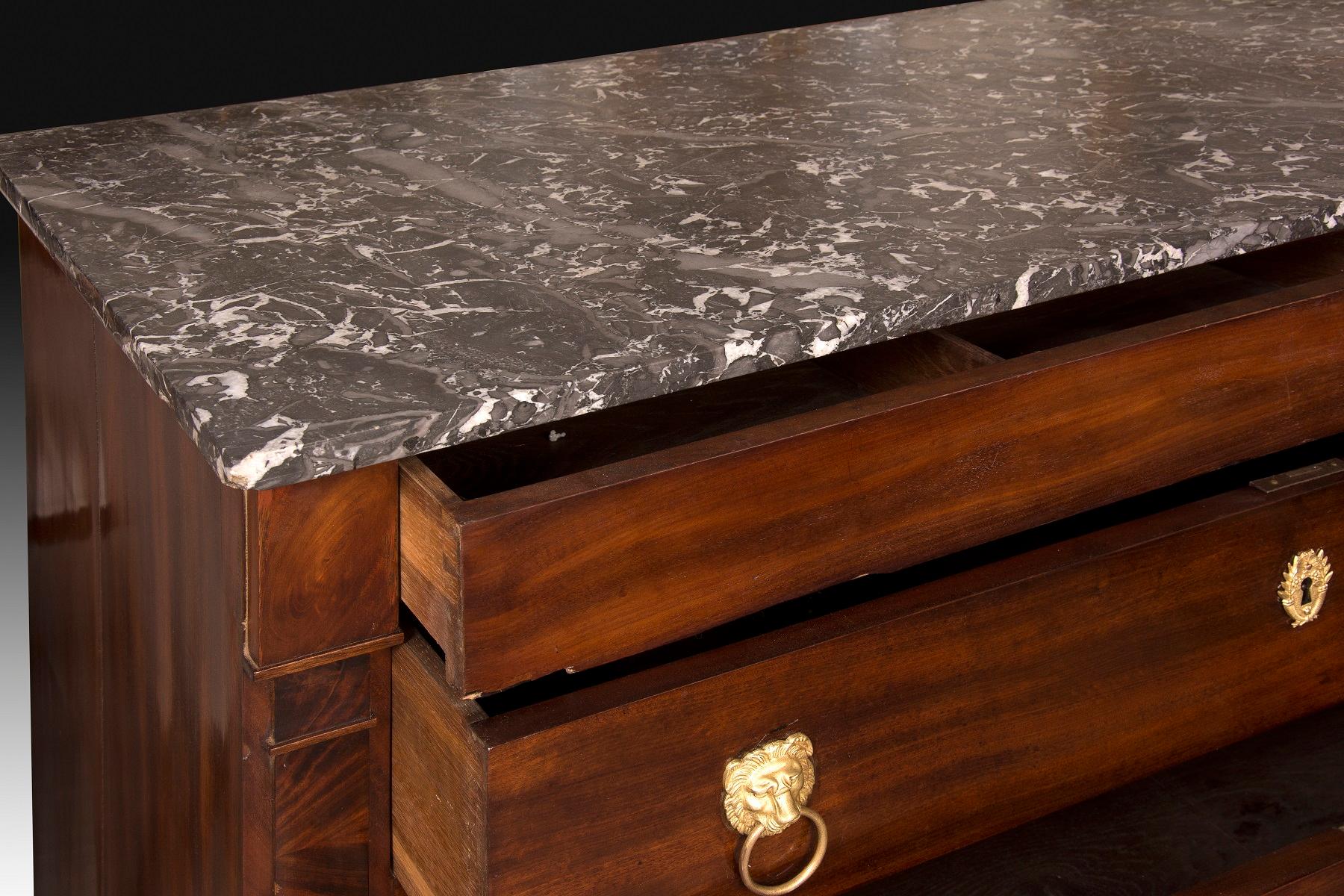 Bronzo Commode Impero, Francia, XIX secolo in vendita