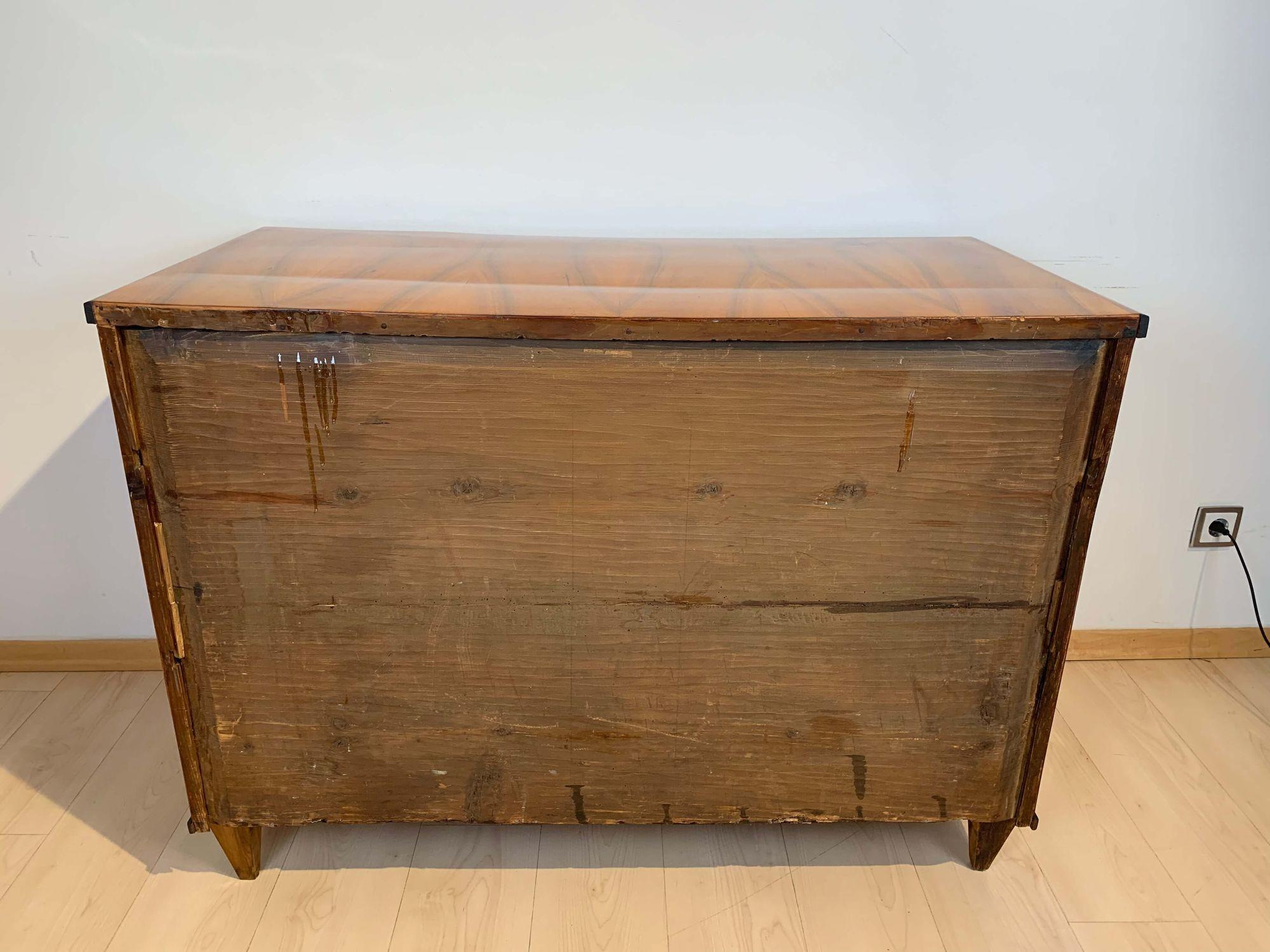 Empire Commode, Walnut Veneered with Caryatids, Austria, Vienna circa 1810/15 For Sale 11