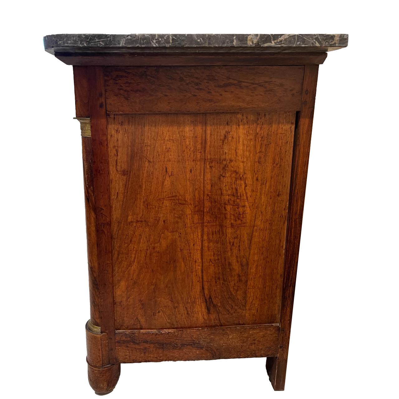 French Empire Commode with Marble Top, 19th Century