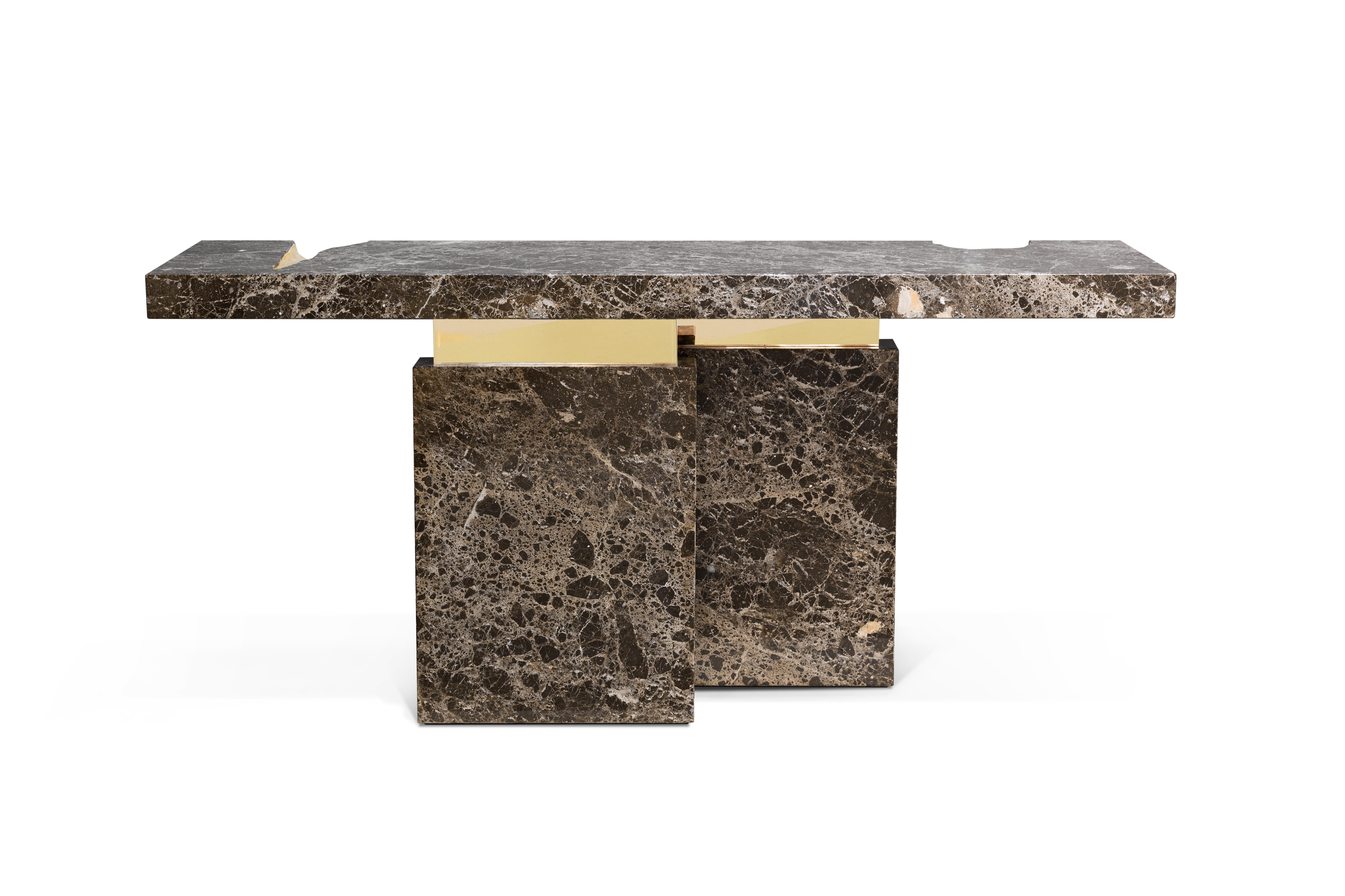 Empire Console - Hand-Crafted Turned Marble & Brass - Boca do Lobo In New Condition For Sale In Rio Tinto, PT