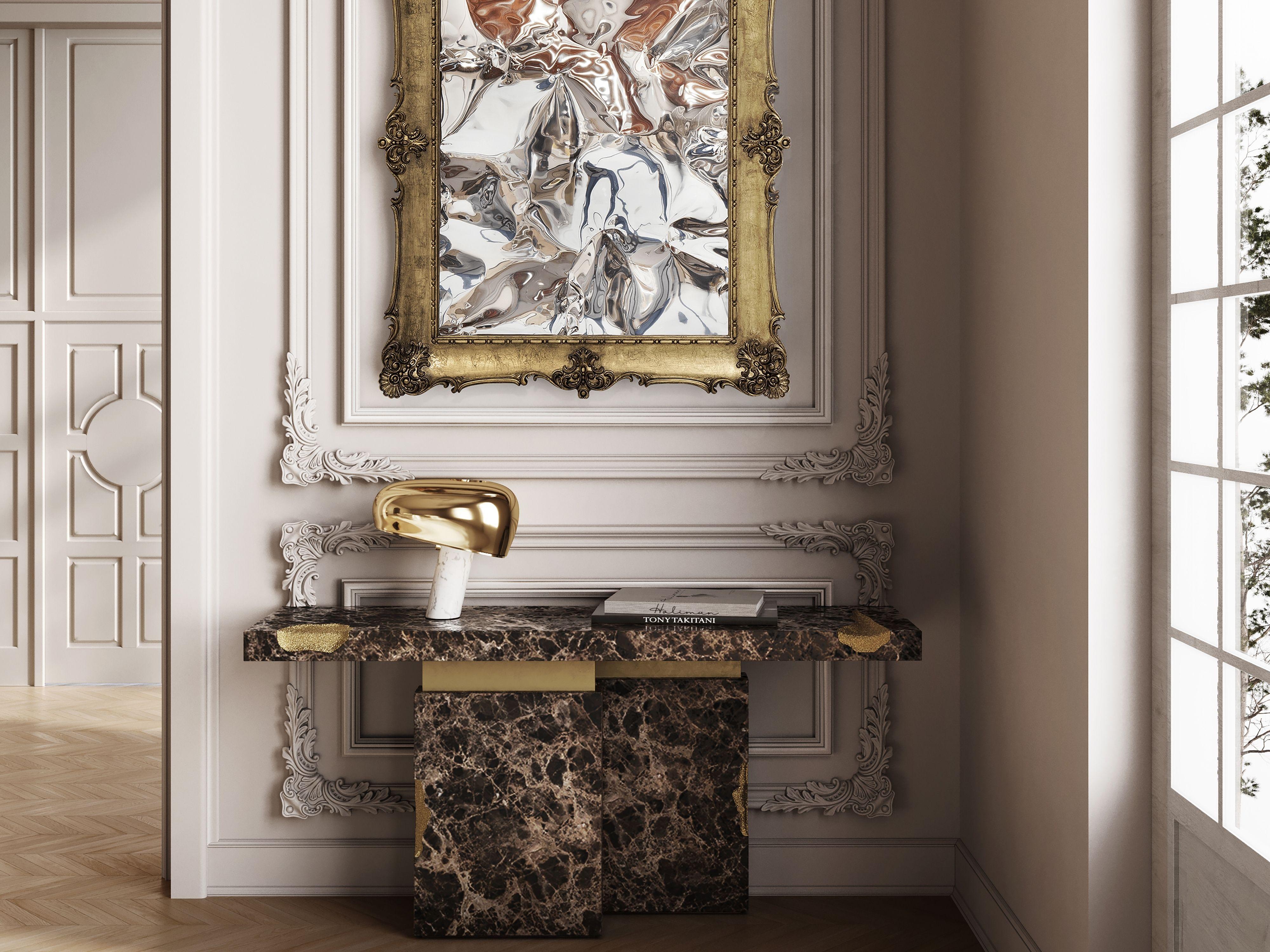 Empire Console - Hand-Crafted Turned Marble & Brass - Boca do Lobo For Sale 4