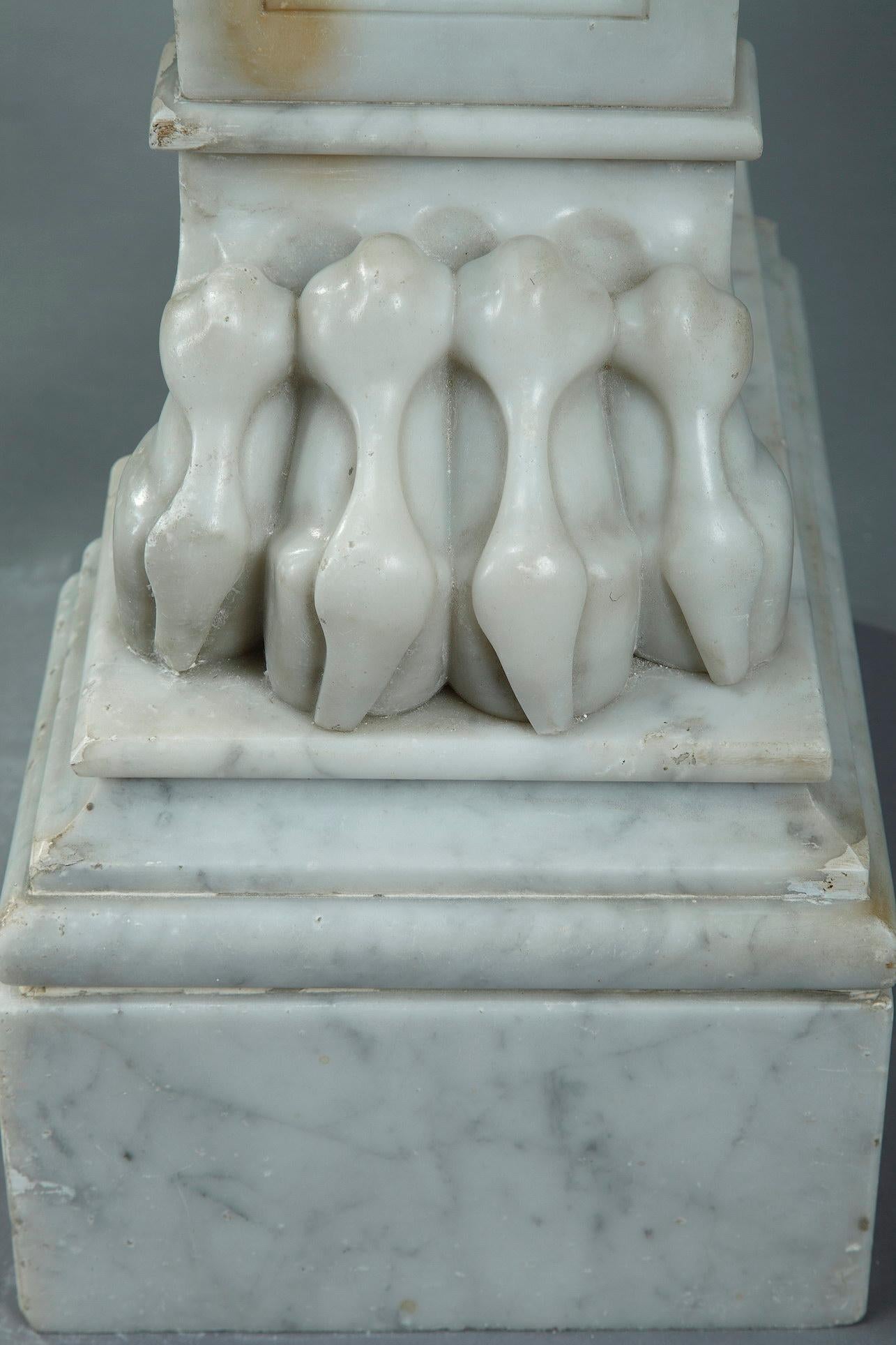 Empire Console in Veined White Marble 8