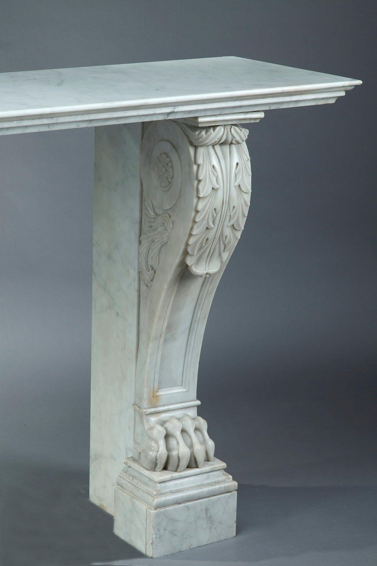 Empire Console in Veined White Marble 1