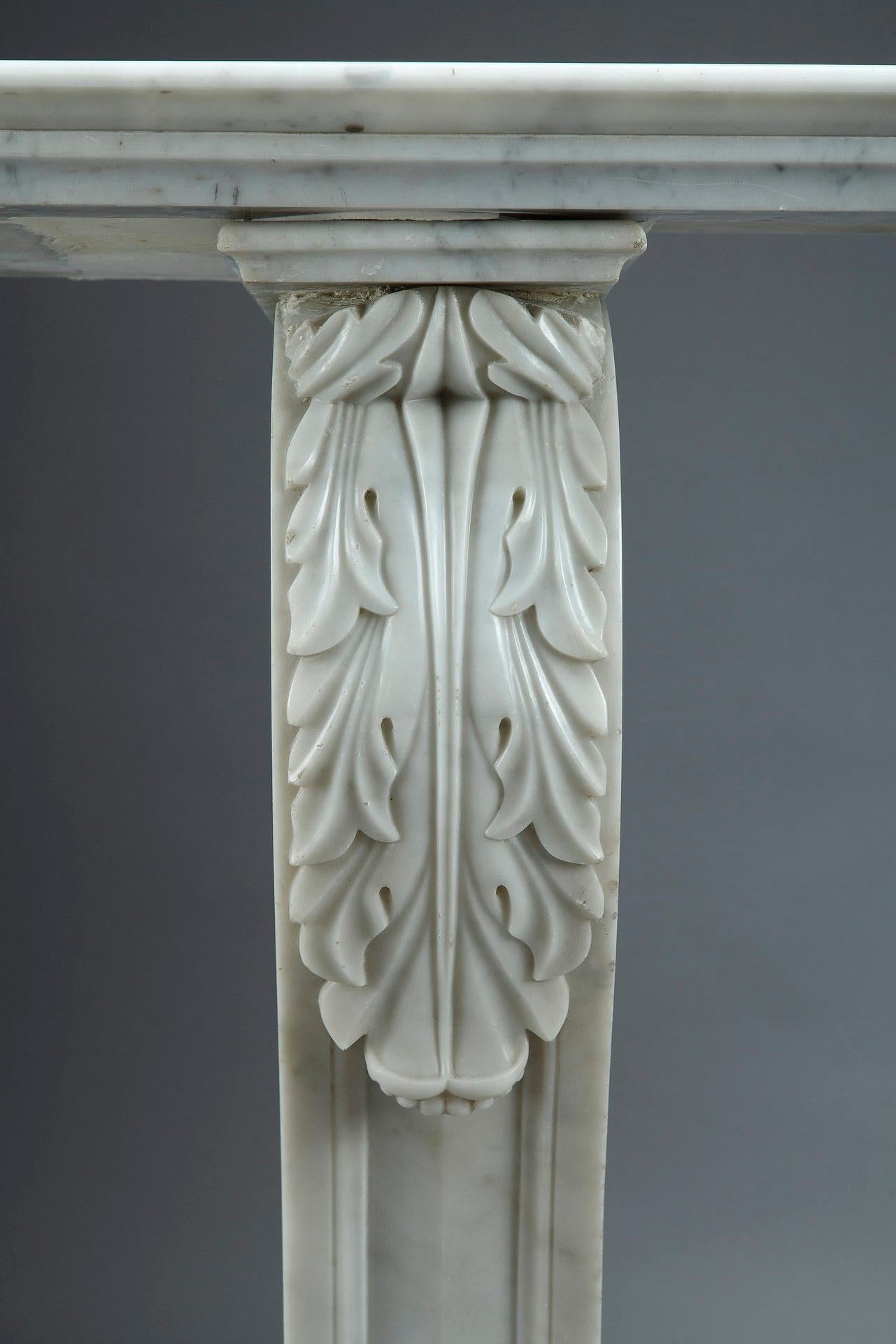 Empire Console in Veined White Marble 4