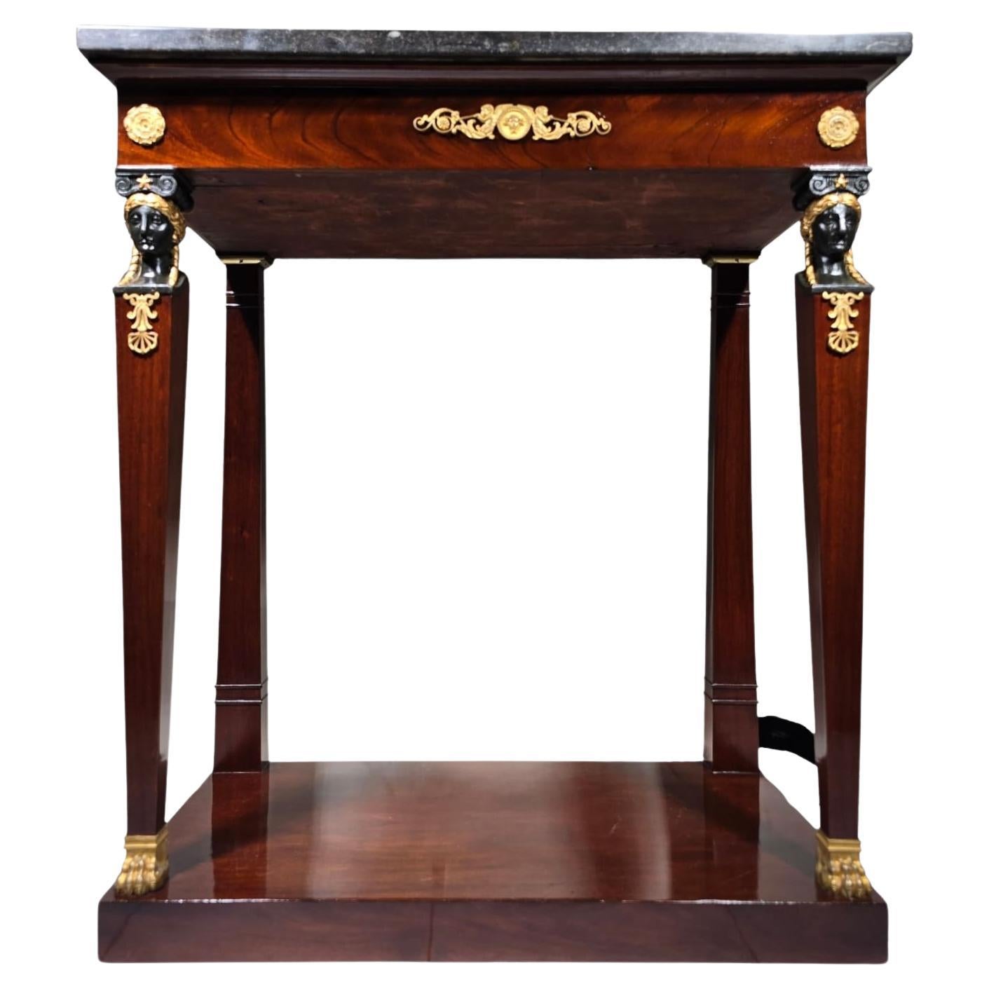 Empire Console with Mahogany Caryatids