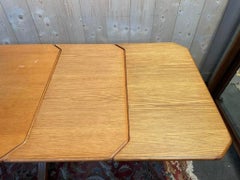 Empire - Consulate Style Oak Dining Table with Built-In Extensions, 20th Century