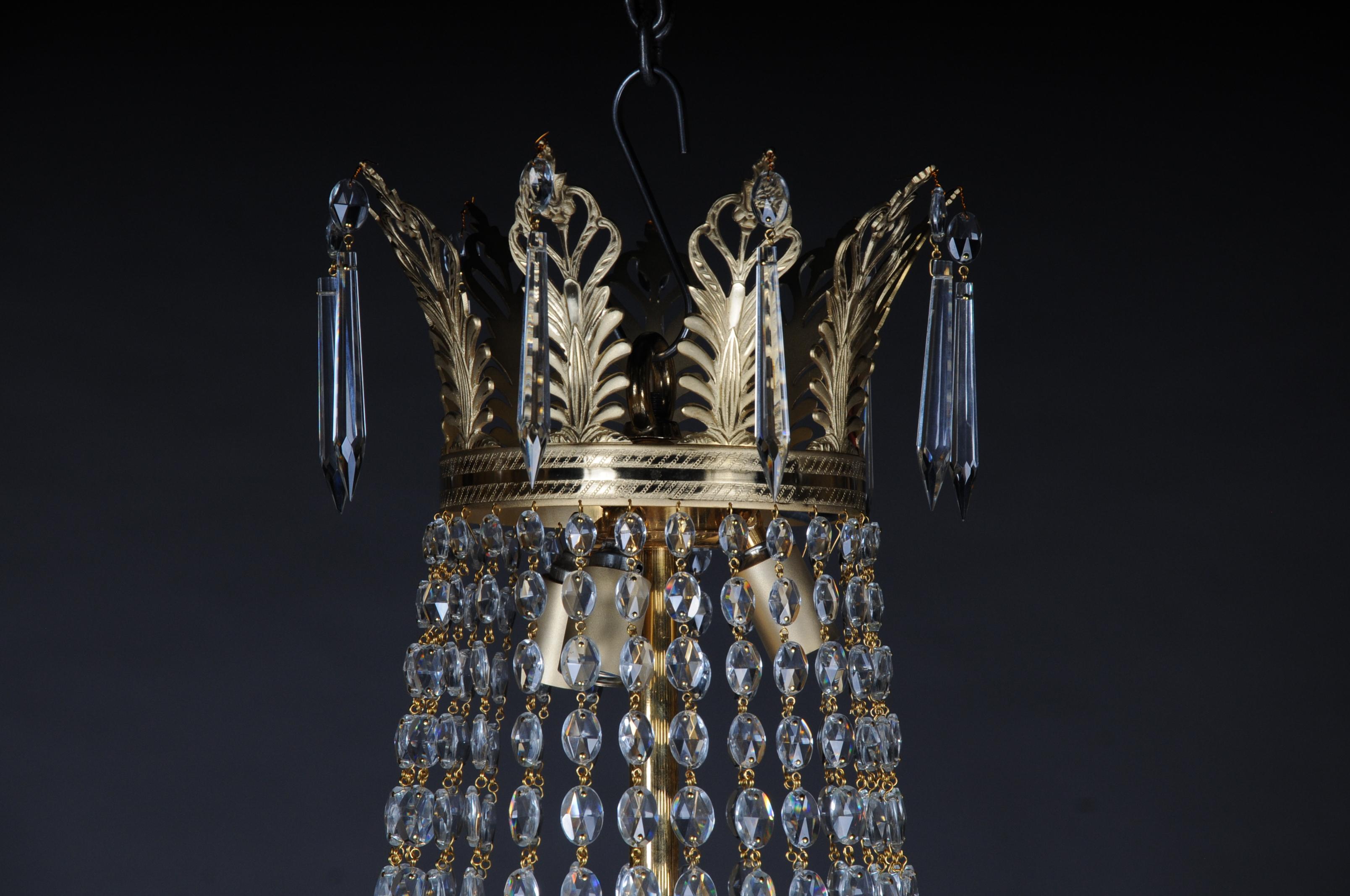 Empire Crystal Chandelier, Charles X, matt gold-plated 10