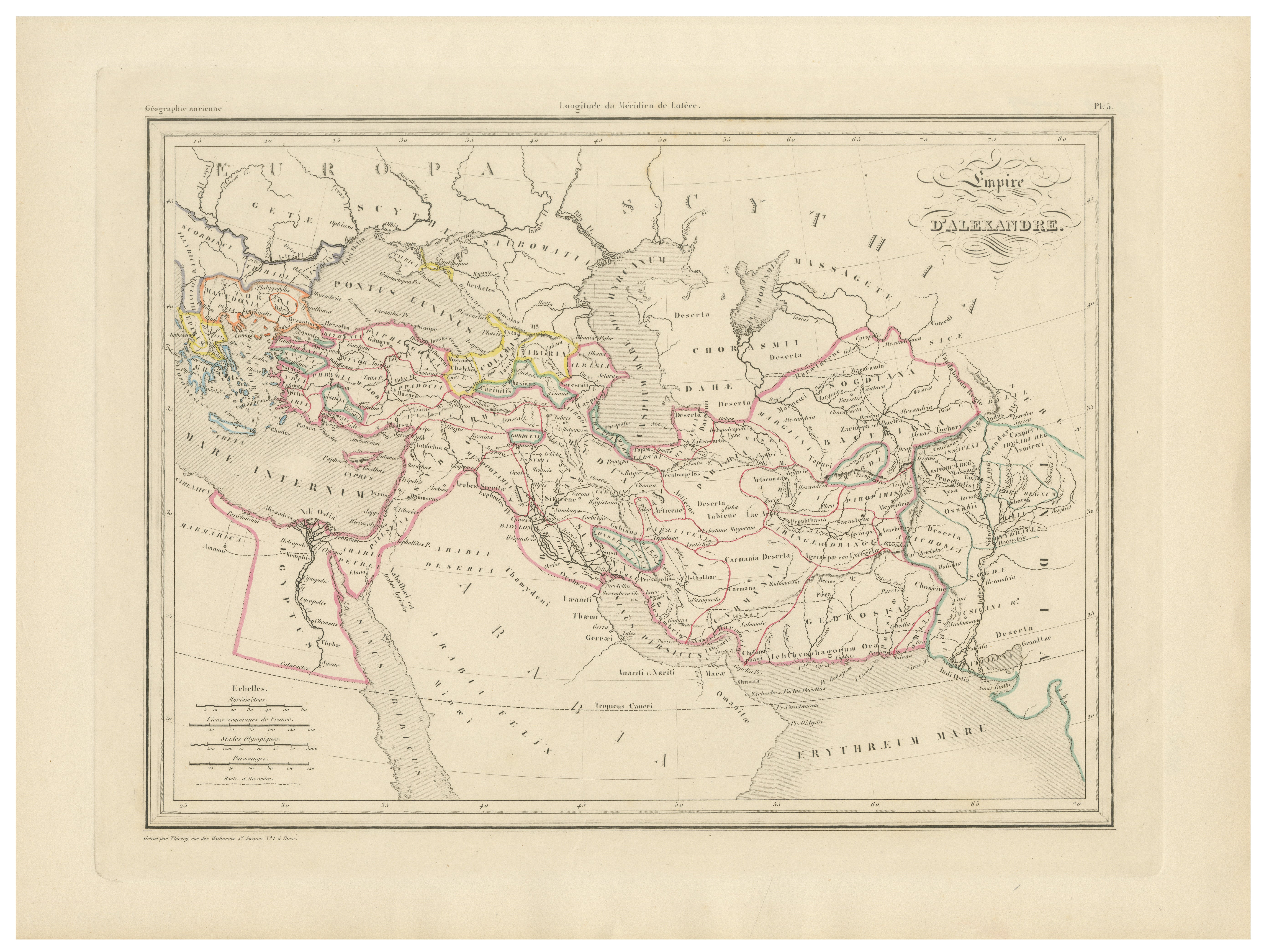 Empire d’Alexandre Map of Alexander the Great’s Empire, Paris, c.1850