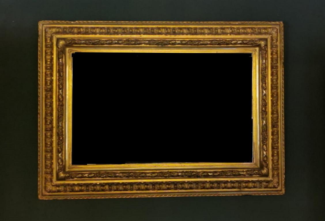 19th Century Empire Danish Mirror with Gold Leaf Frame