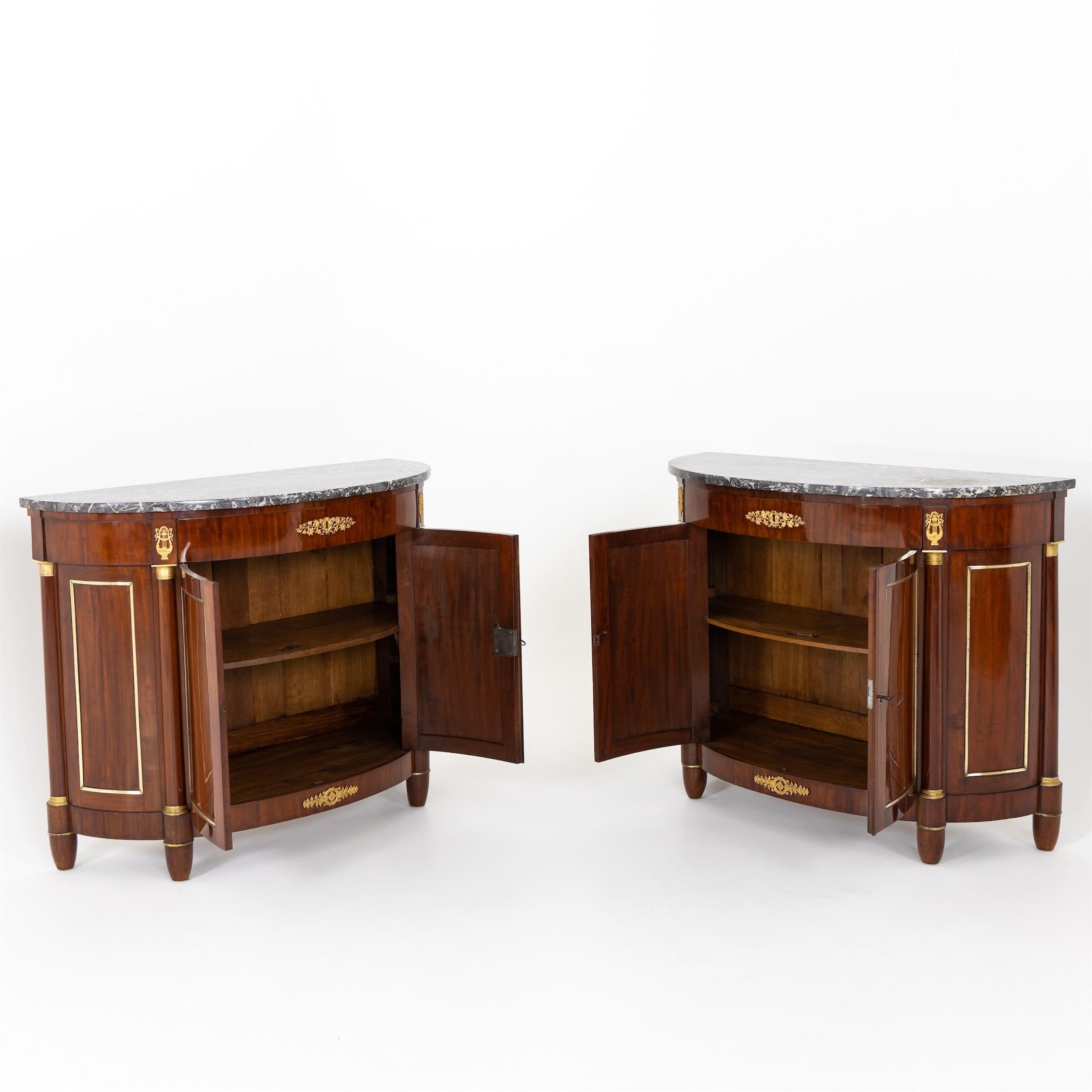 Empire Demi Lune Sideboards, France, c. 1810 3