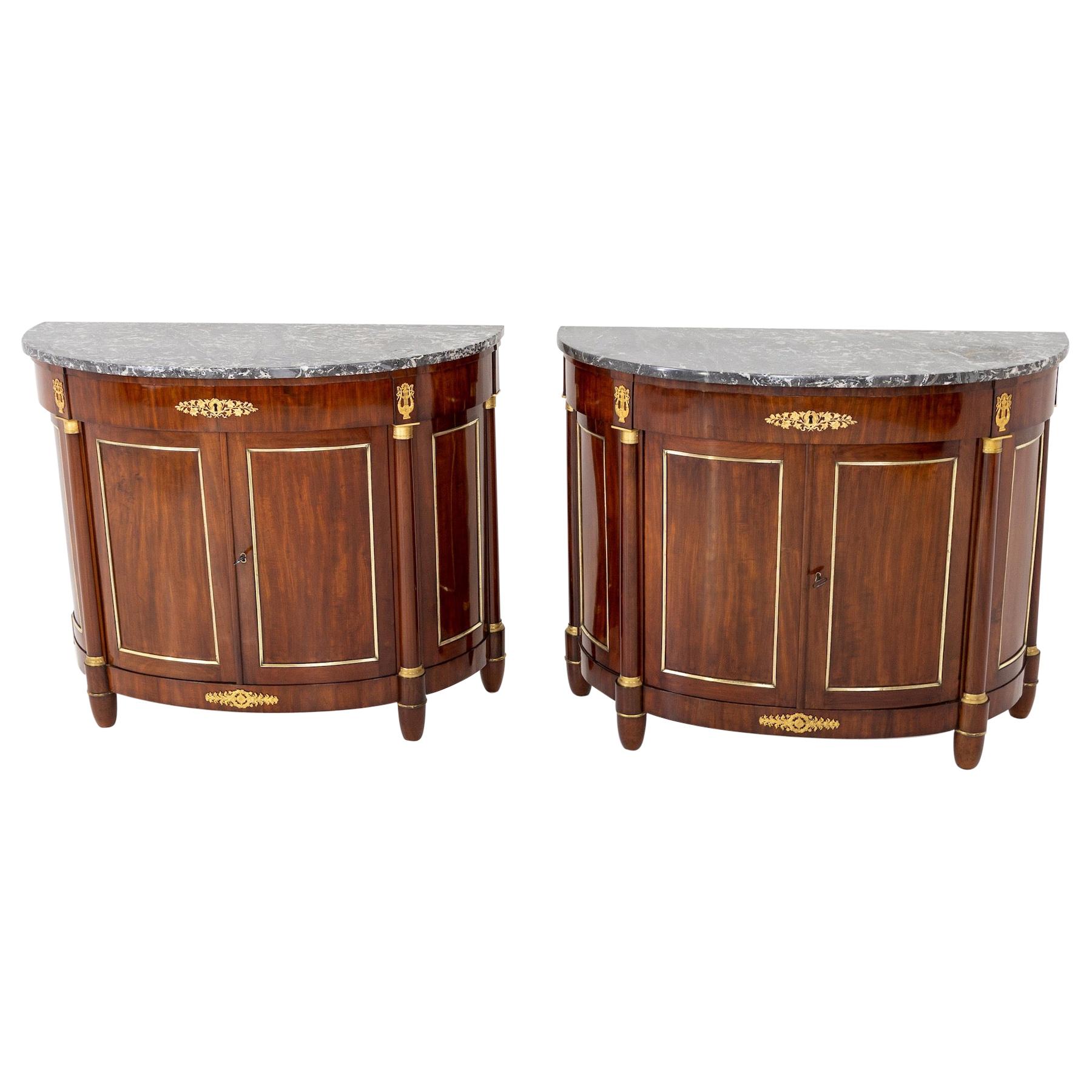 Empire Demi Lune Sideboards, France, c. 1810