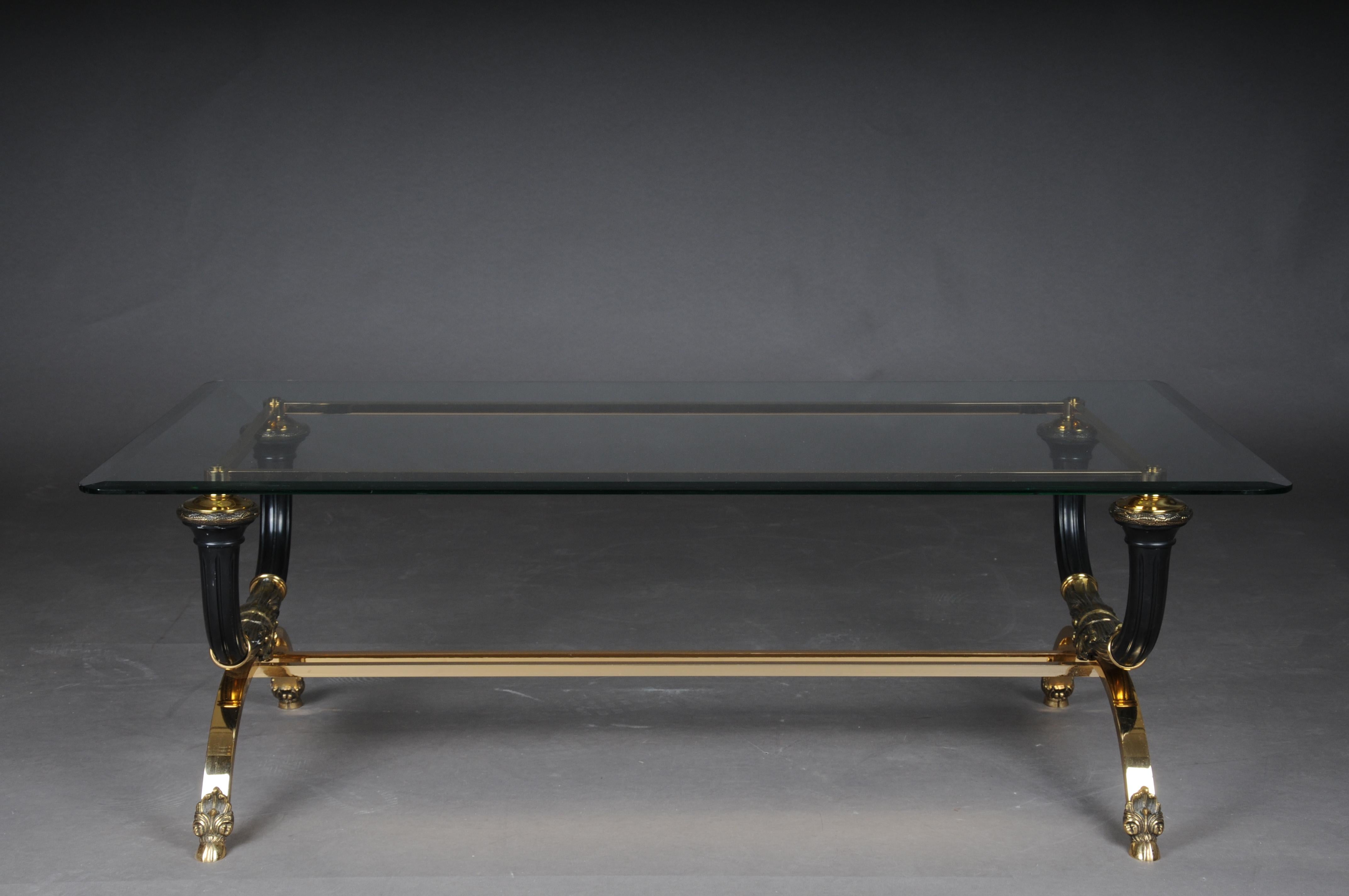 Empire Designer Coffee Table, Gold Plated Brass In Good Condition In Berlin, DE