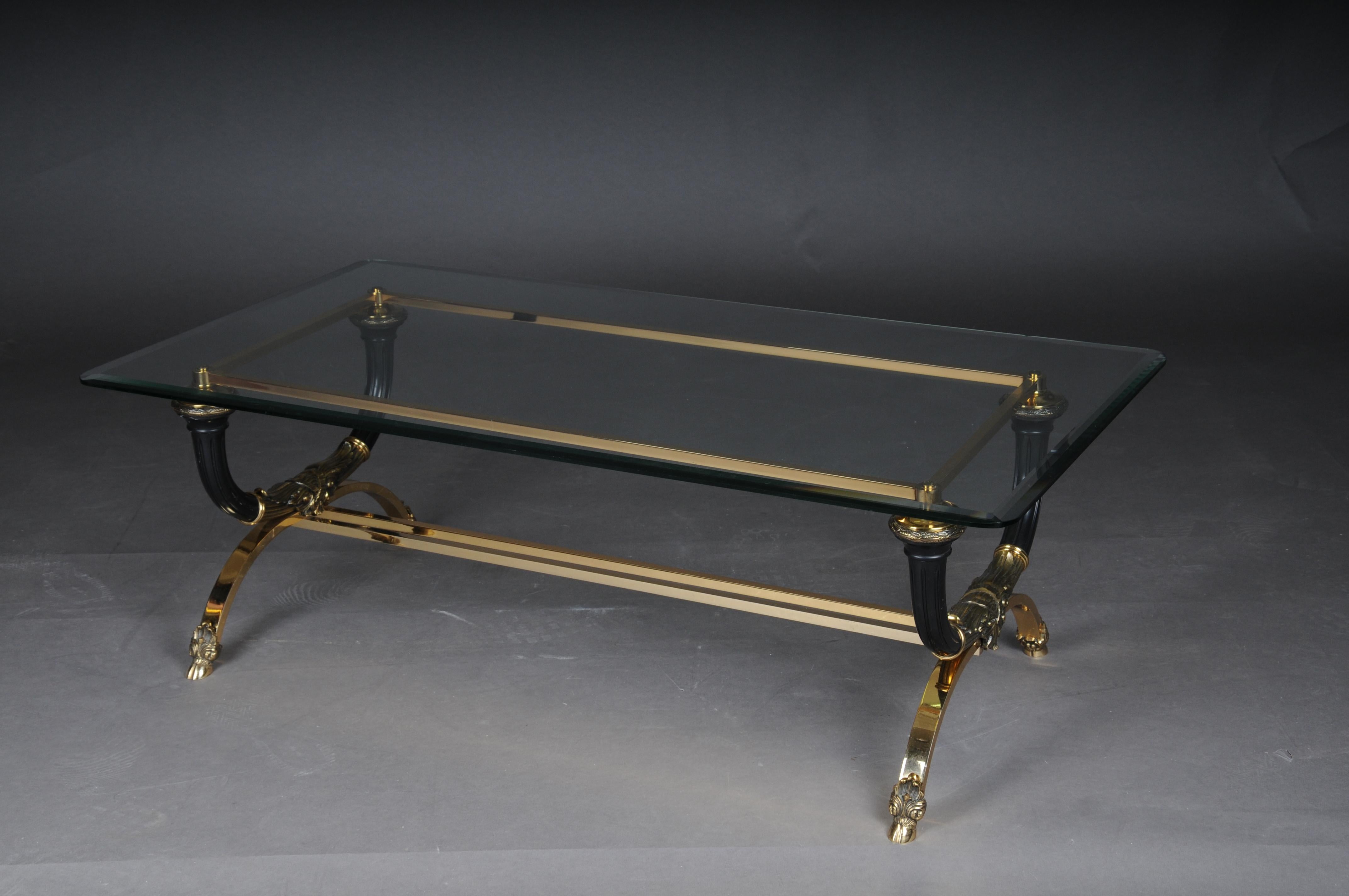 20th Century Empire Designer Coffee Table, Gold Plated Brass