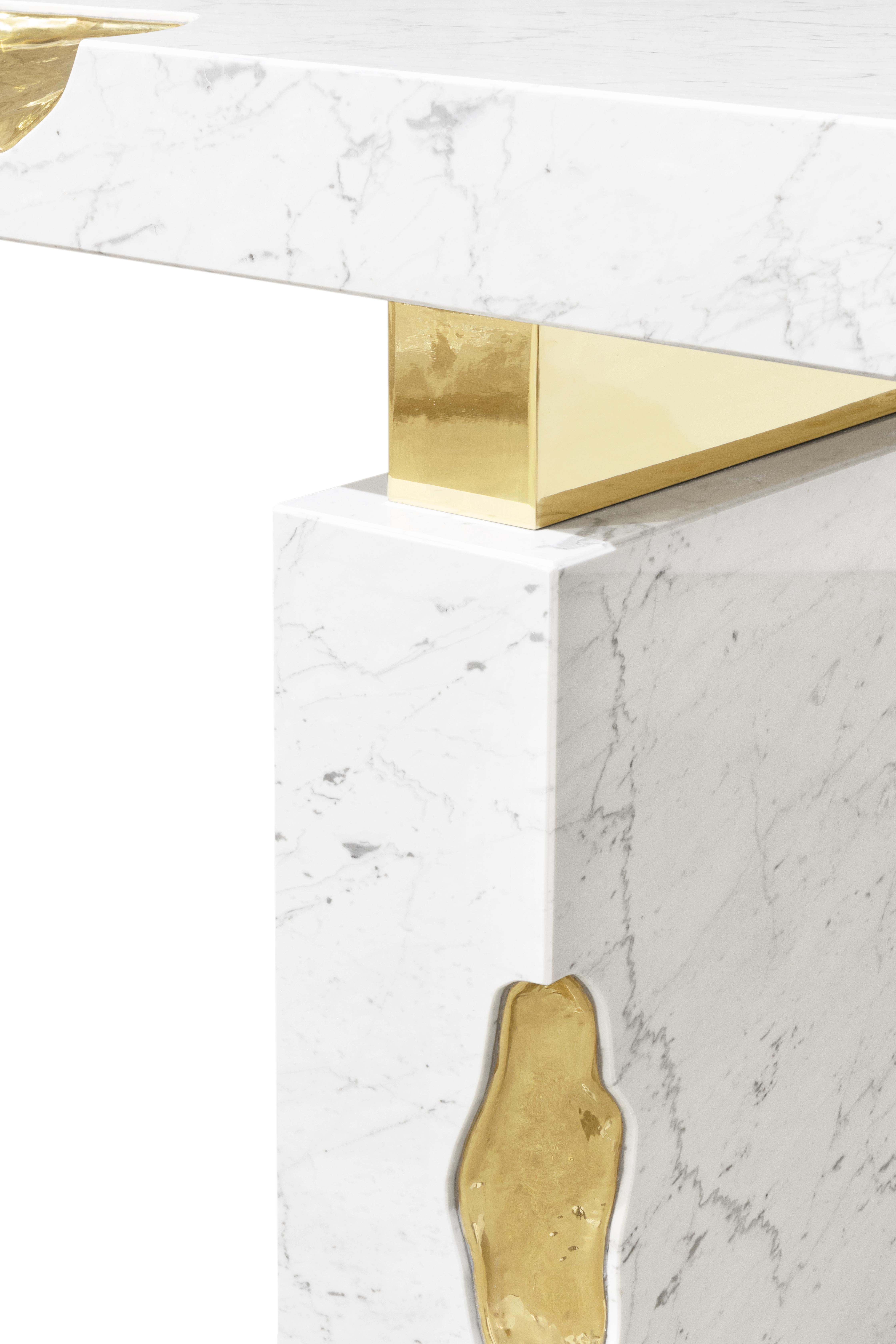 Empire Estremoz Schreibtisch - Handgefertigter gedrehter Marmor & Messing - Boca do Lobo im Angebot 1