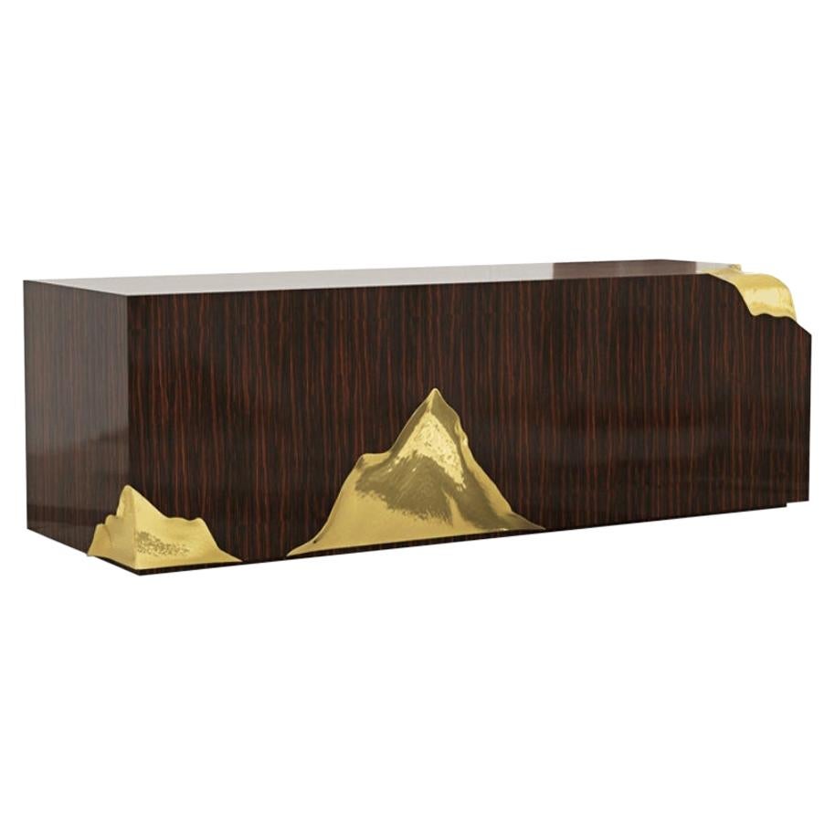 Modern Classic Ebony Glossy Wood Veneer Lapiaz Desk by Boca do Lobo For Sale